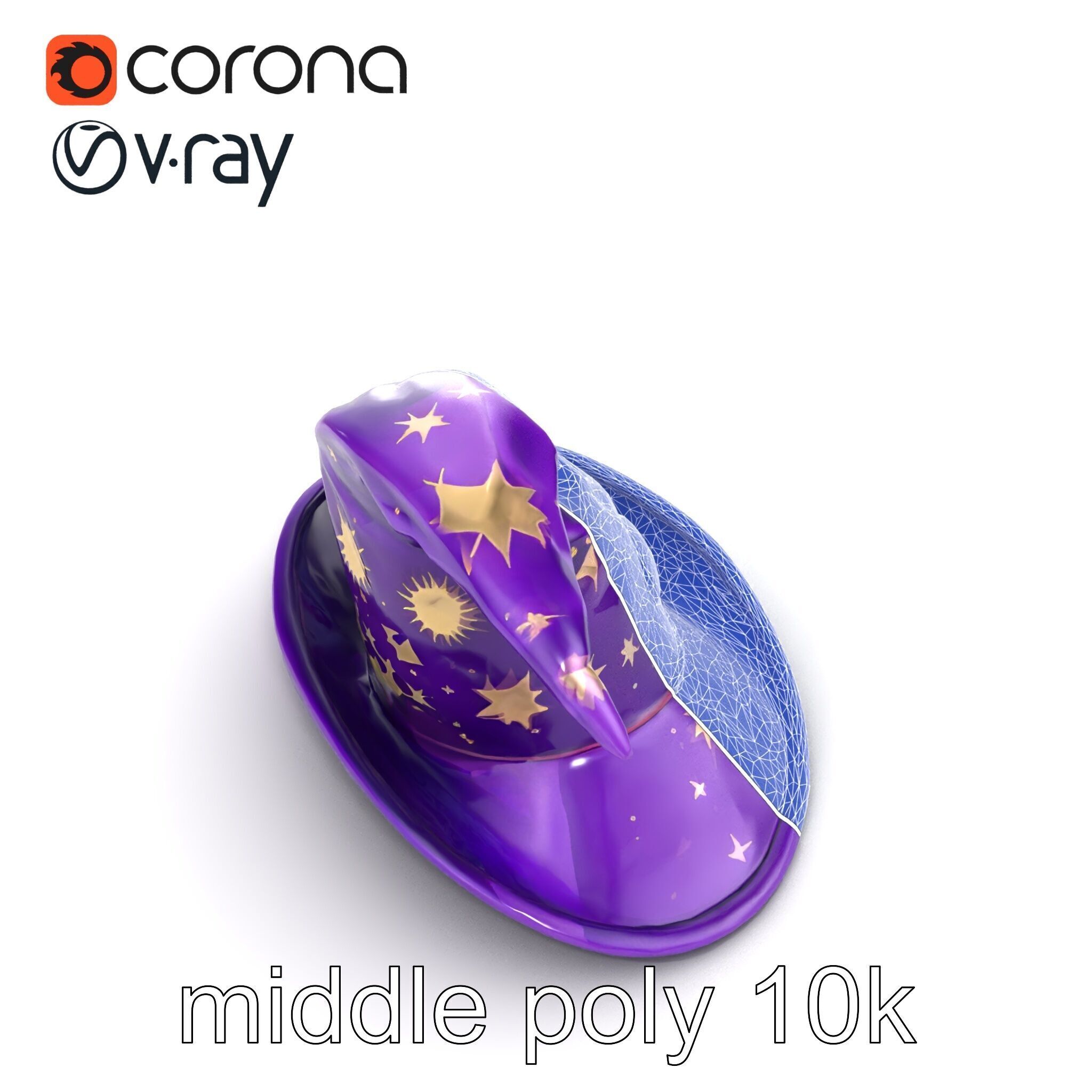 Mystical Magicians Hat model pack Low-poly 3D model_16