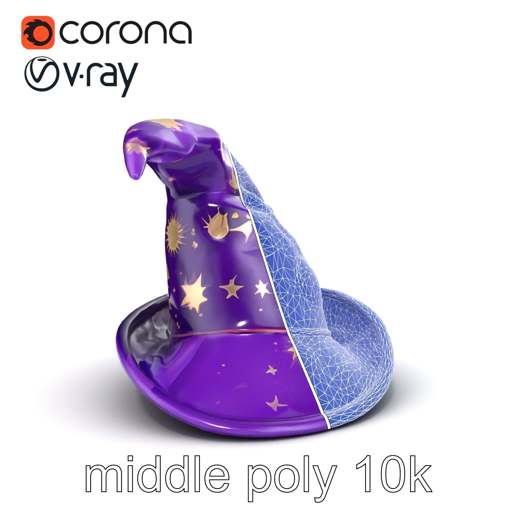 Mystical Magicians Hat model pack Low-poly 3D model_29