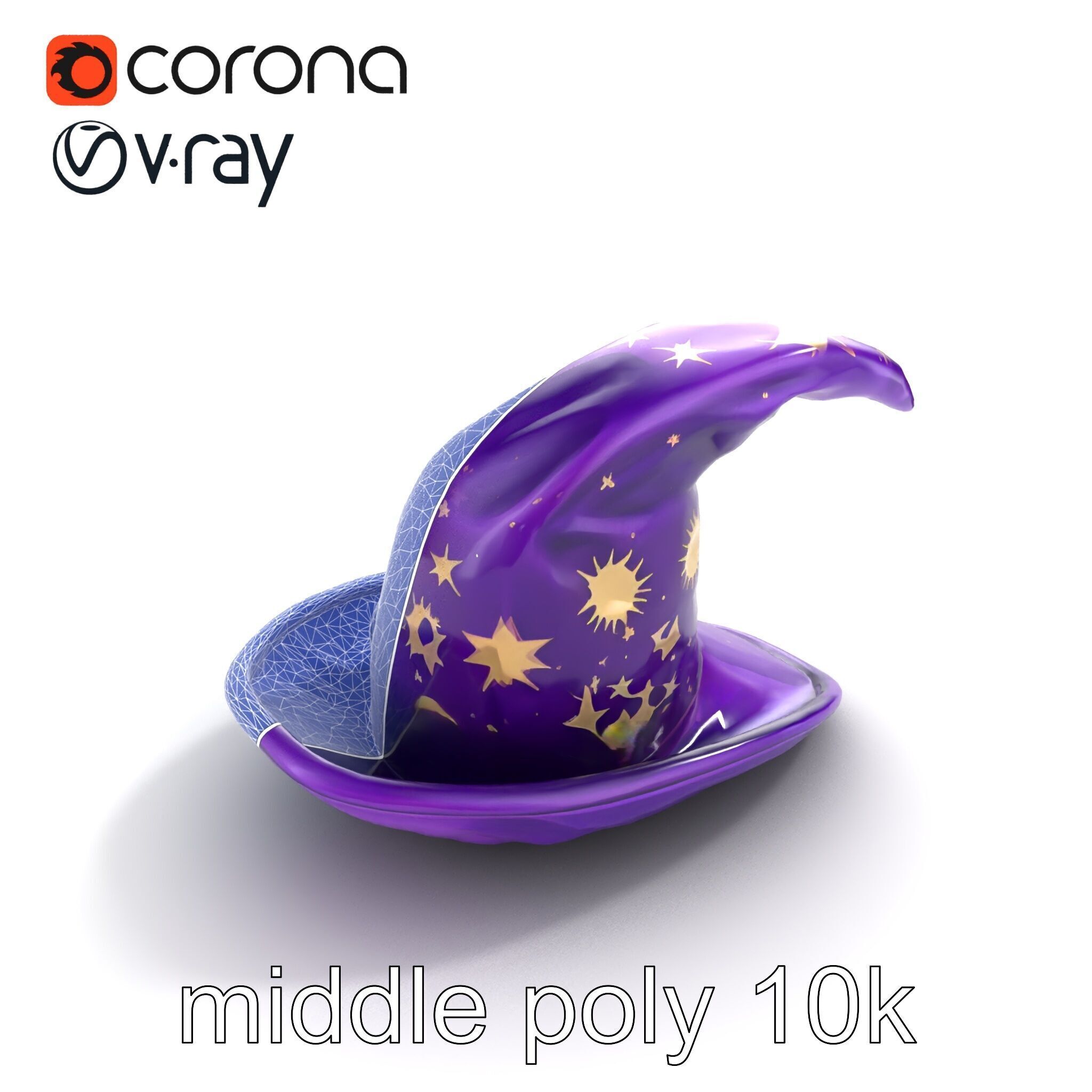 Mystical Magicians Hat model pack Low-poly 3D model_11