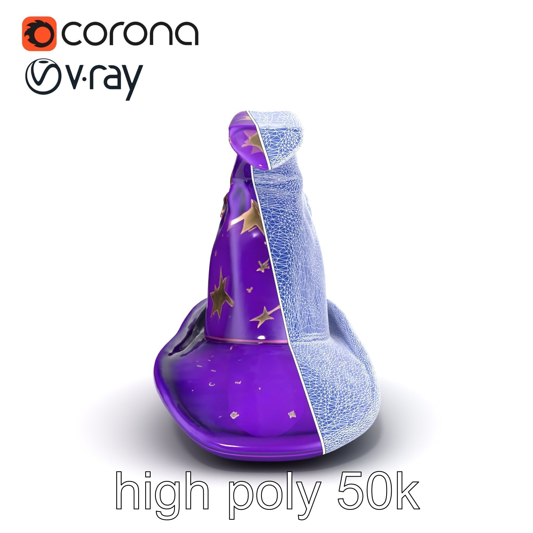 Mystical Magicians Hat model pack Low-poly 3D model_20