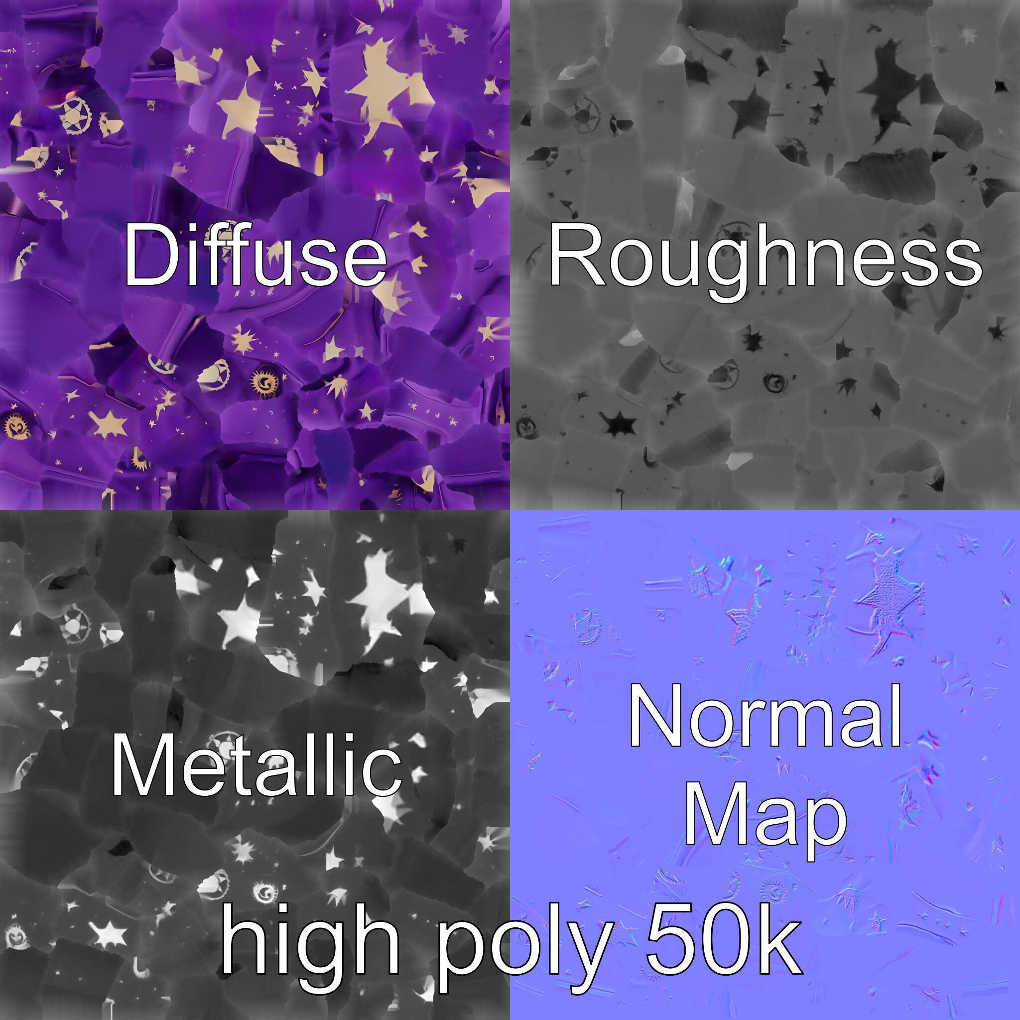 Mystical Magicians Hat model pack Low-poly 3D model_3