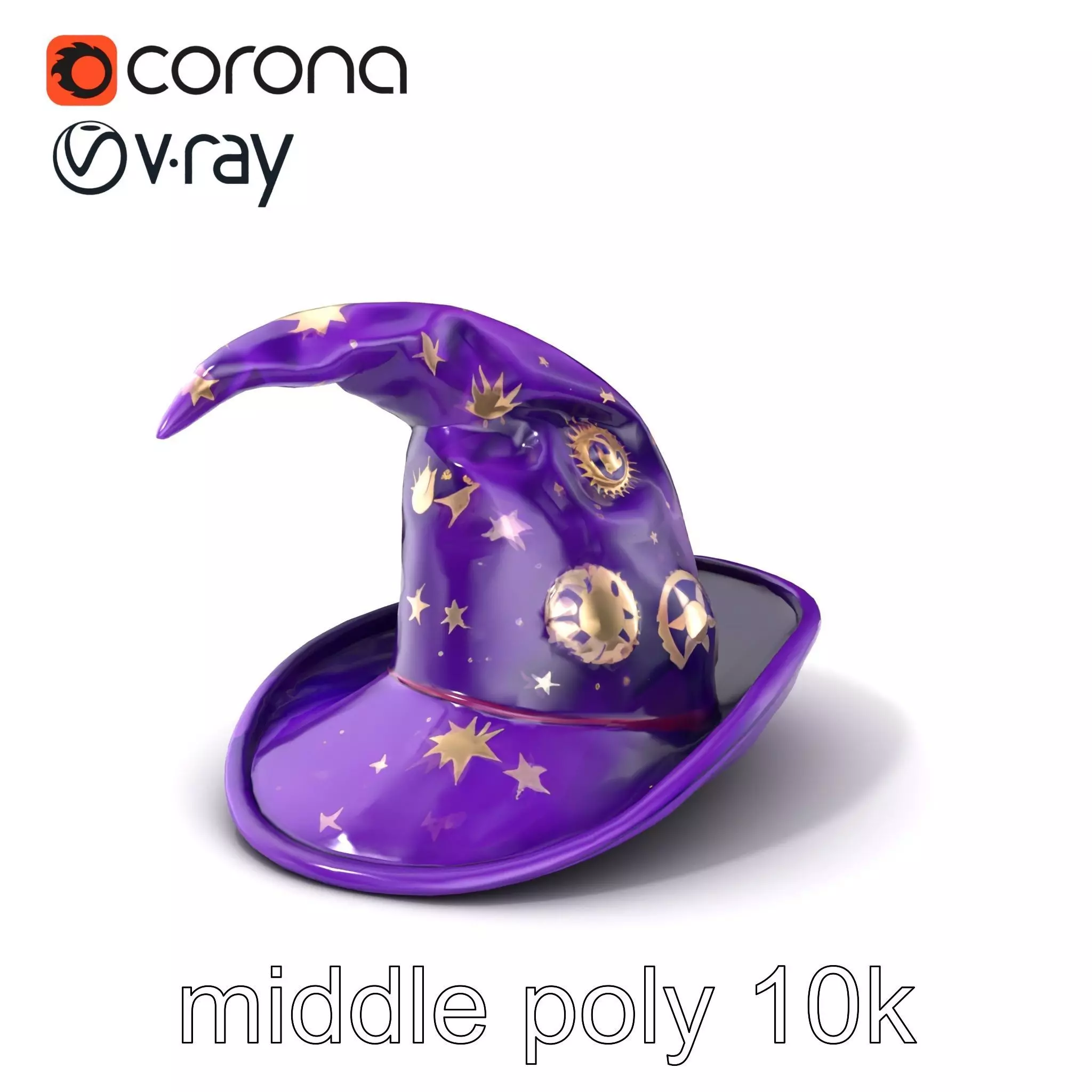 Mystical Magicians Hat model pack Low-poly 3D model_0