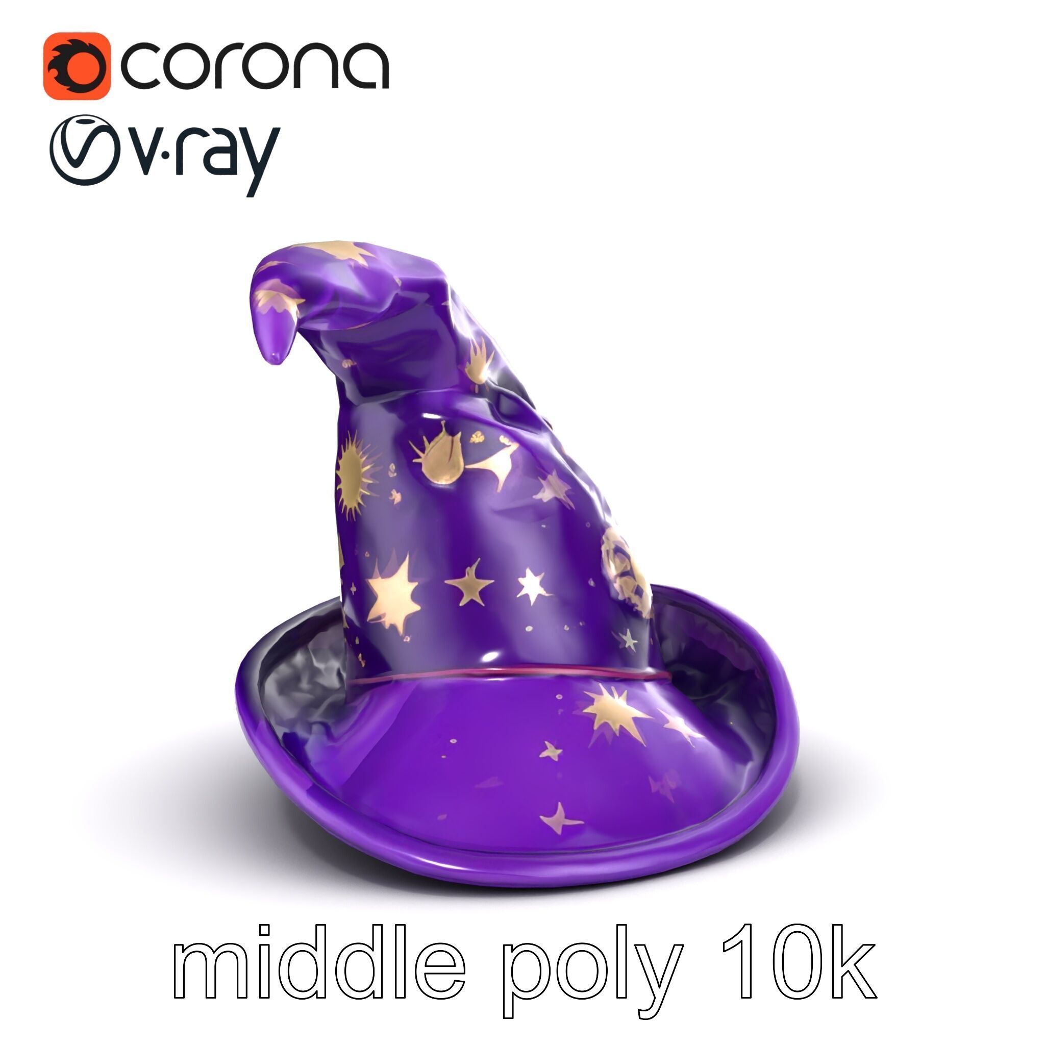 Mystical Magicians Hat model pack Low-poly 3D model_19