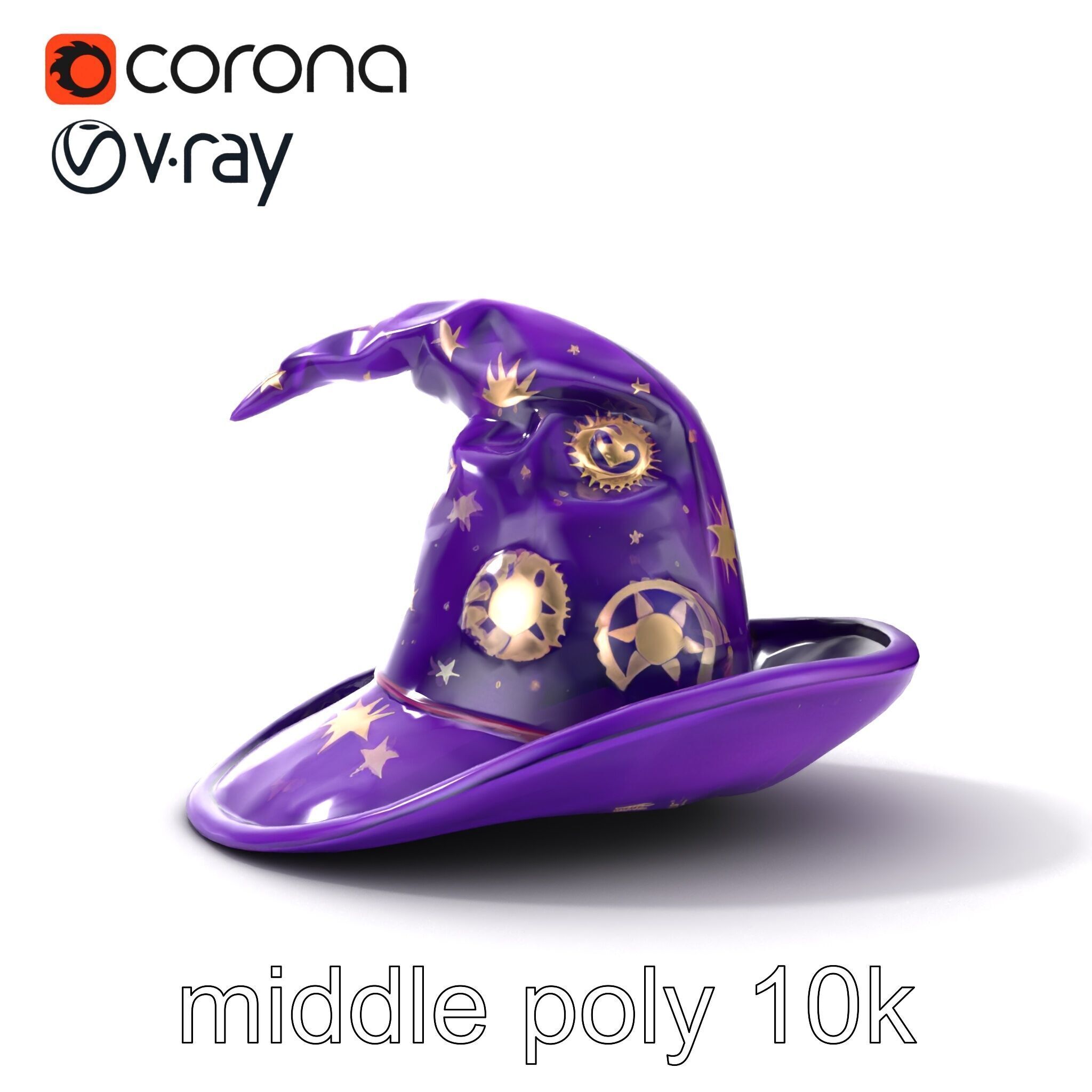 Mystical Magicians Hat model pack Low-poly 3D model_22