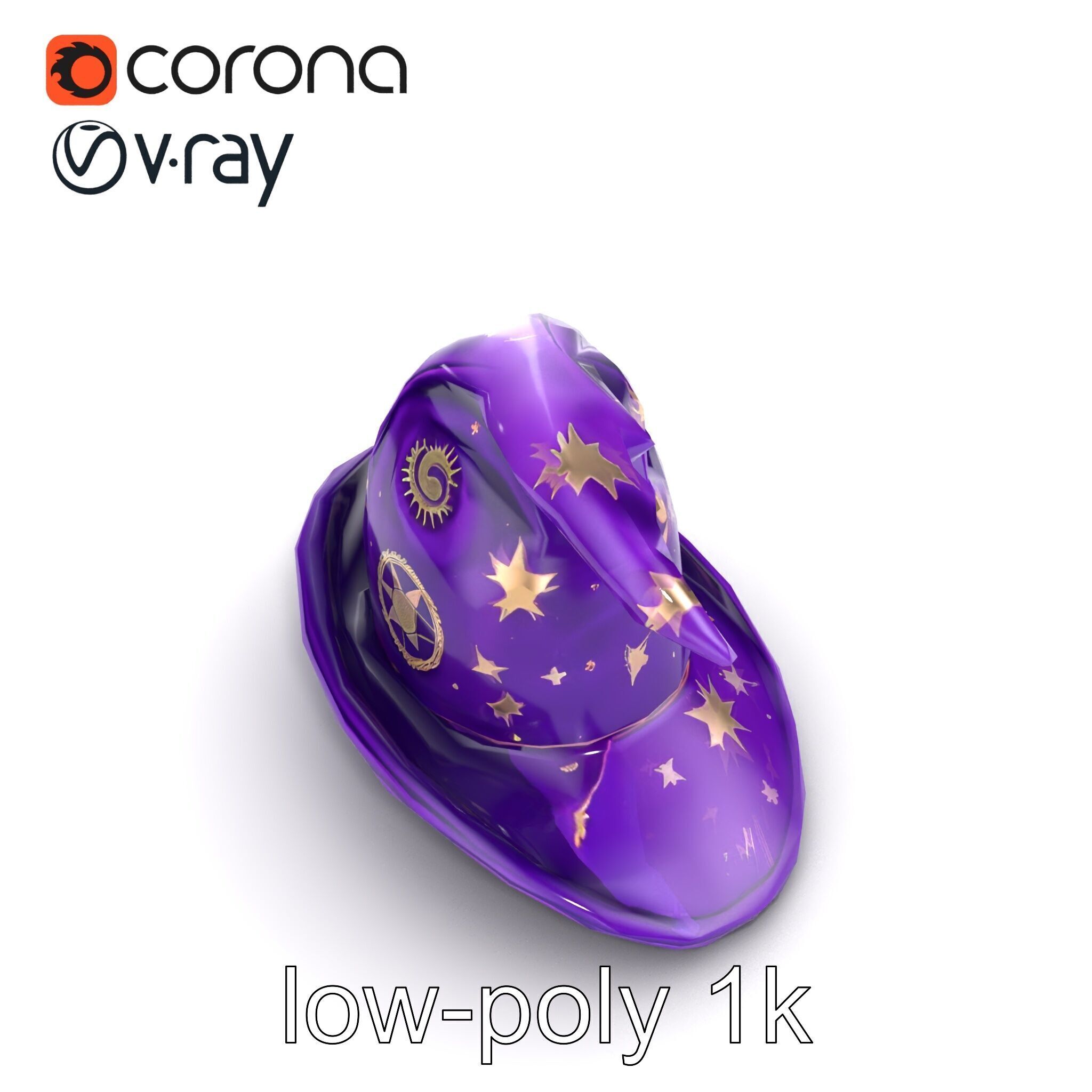 Mystical Magicians Hat model pack Low-poly 3D model_18