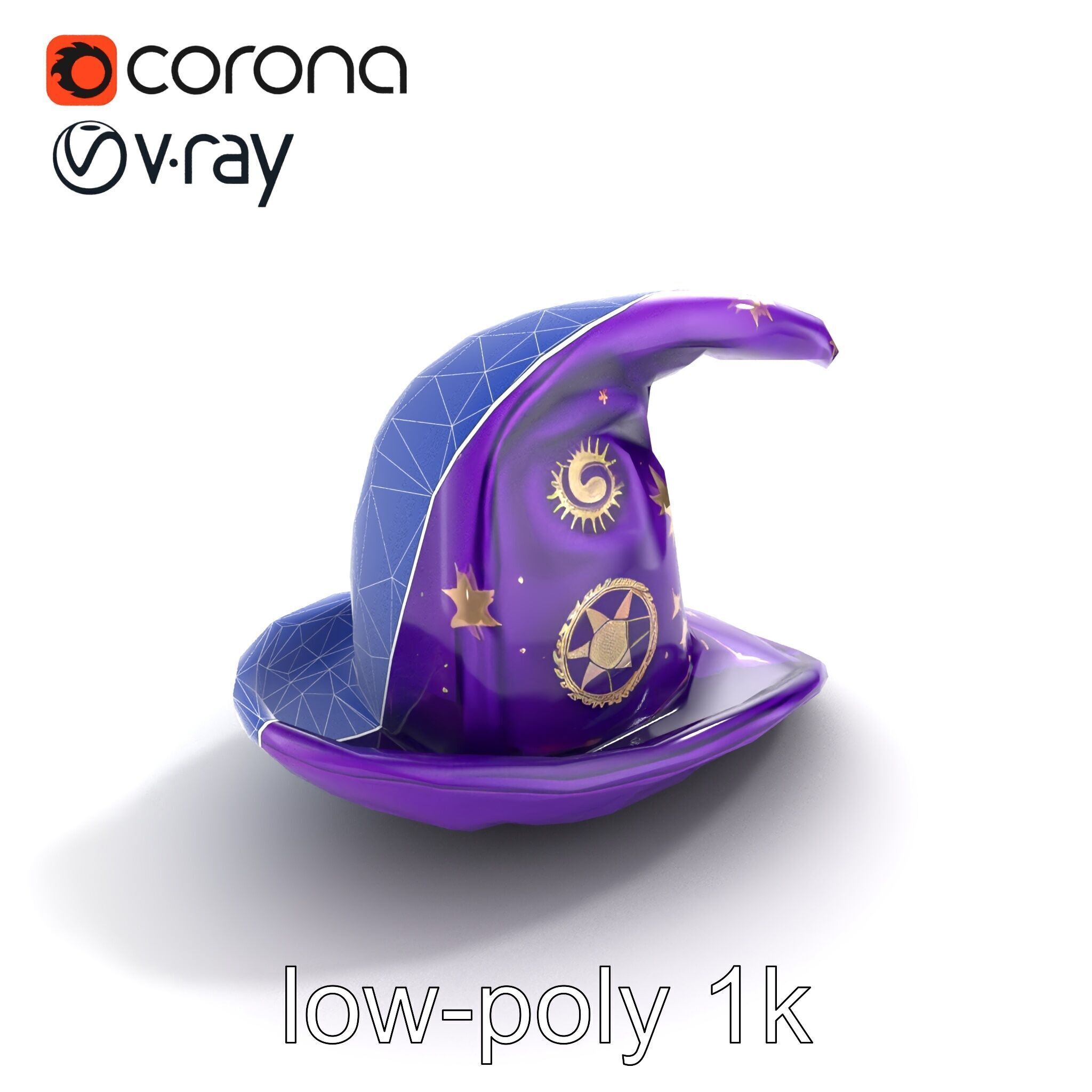 Mystical Magicians Hat model pack Low-poly 3D model_24