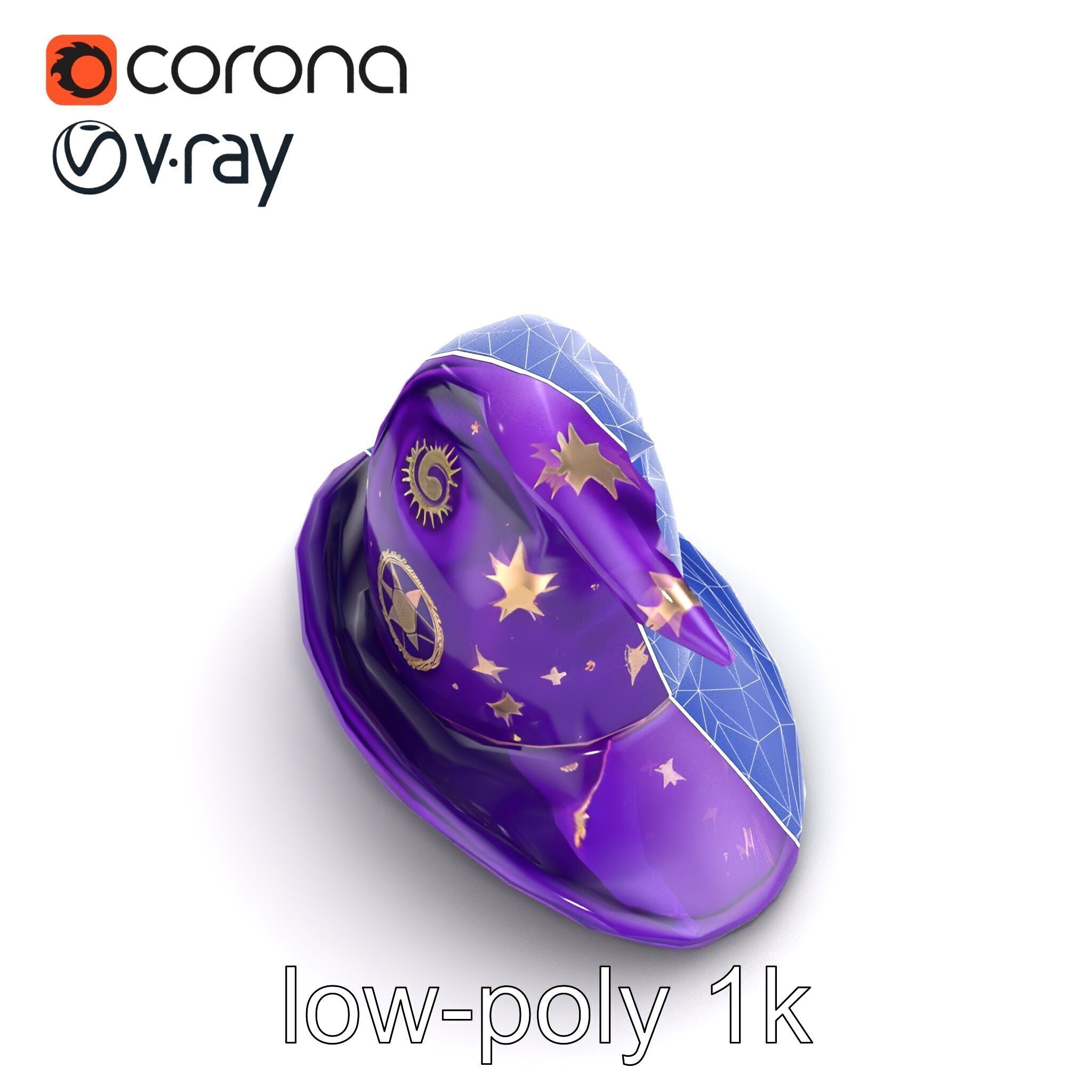 Mystical Magicians Hat model pack Low-poly 3D model_21