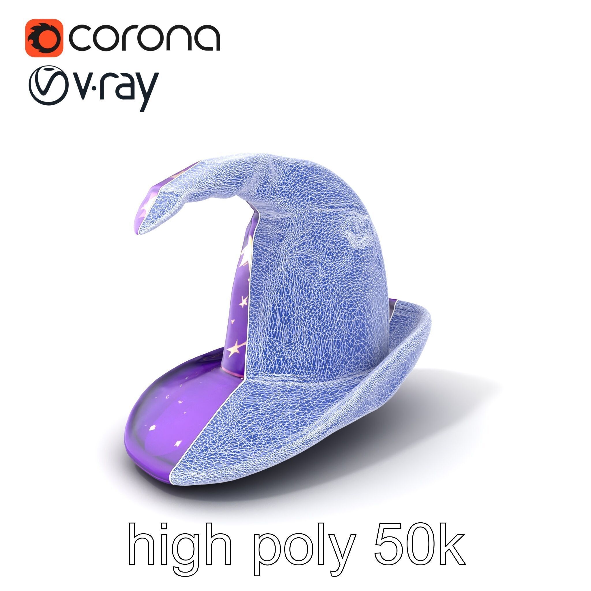 Mystical Magicians Hat model pack Low-poly 3D model_10
