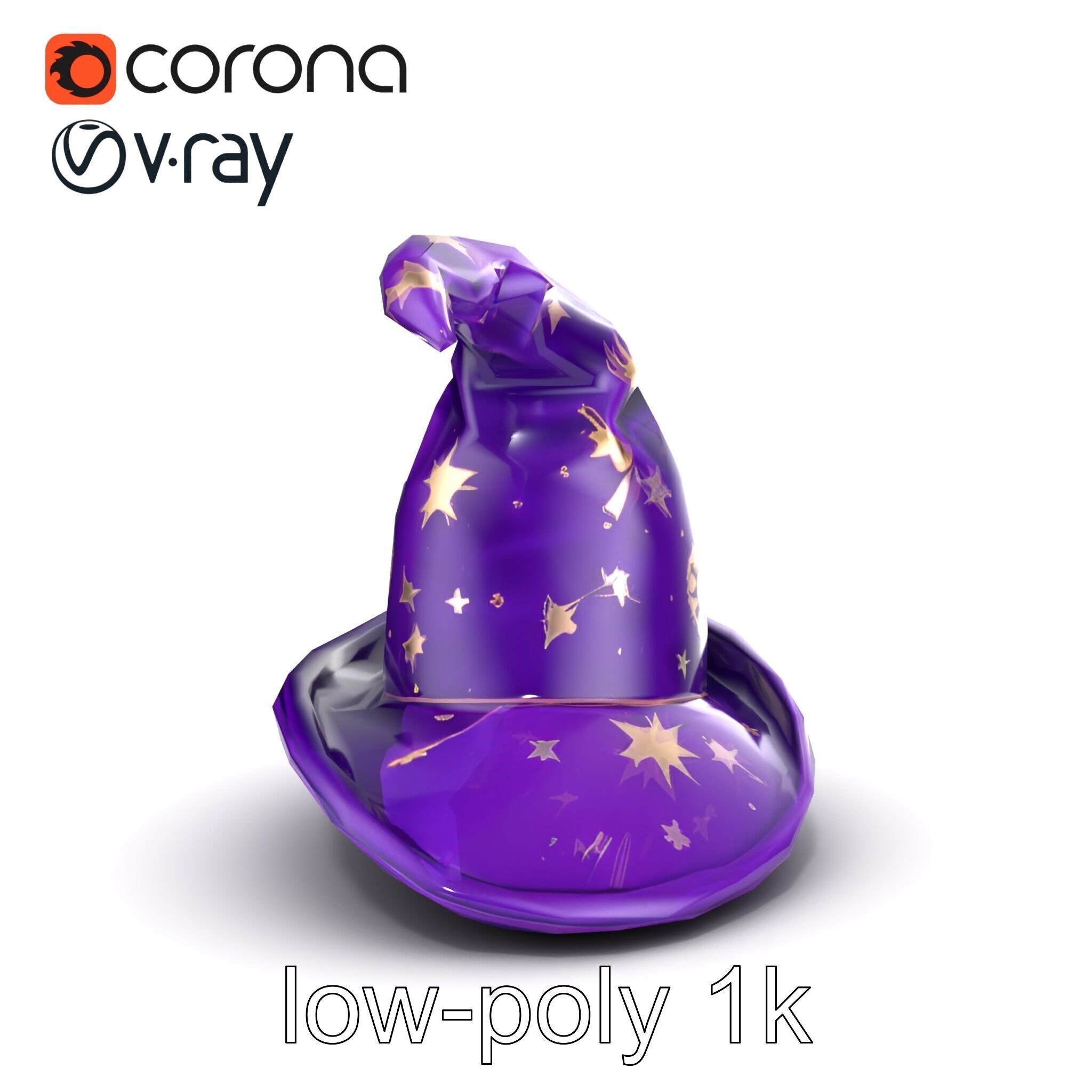 Mystical Magicians Hat model pack Low-poly 3D model_26