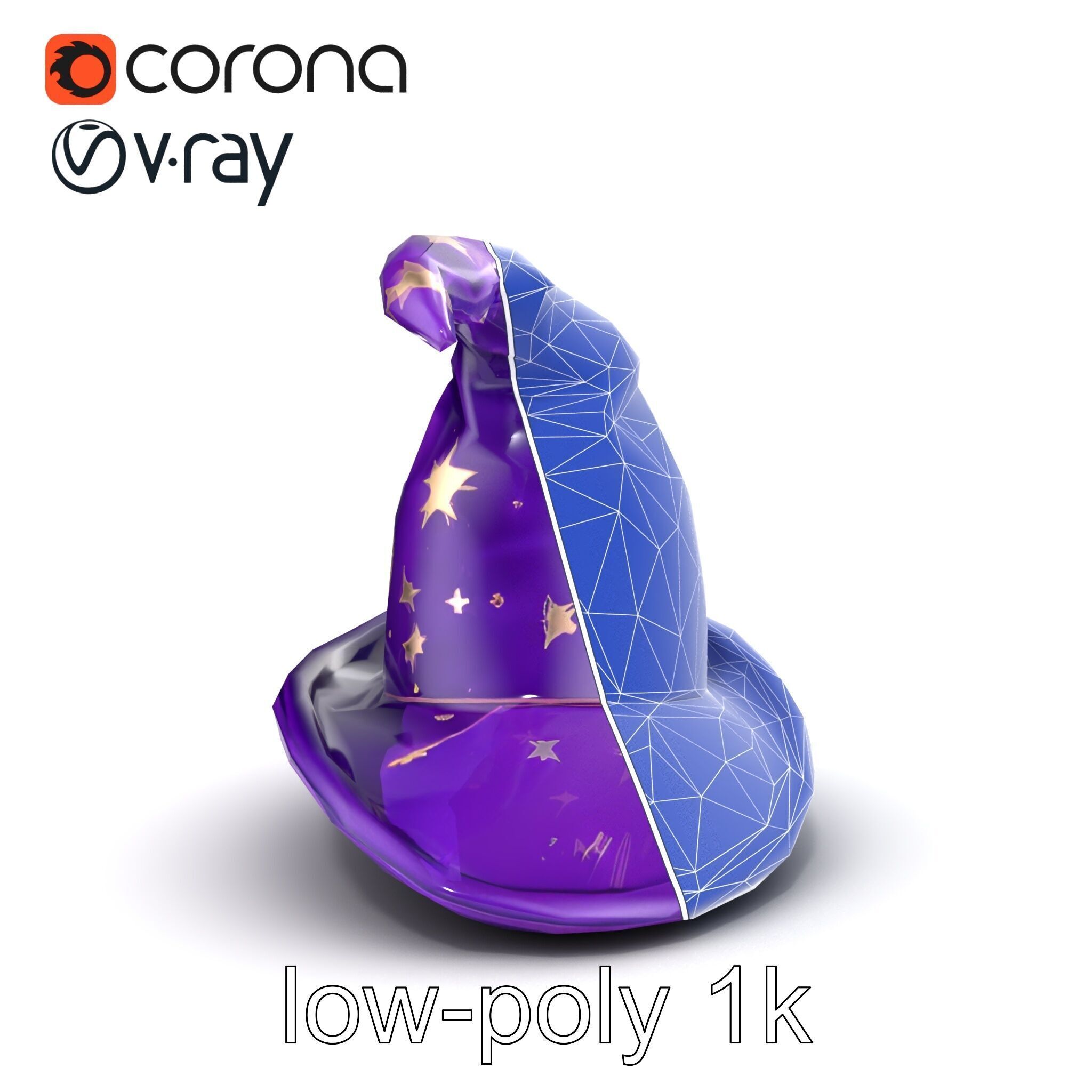 Mystical Magicians Hat model pack Low-poly 3D model_27