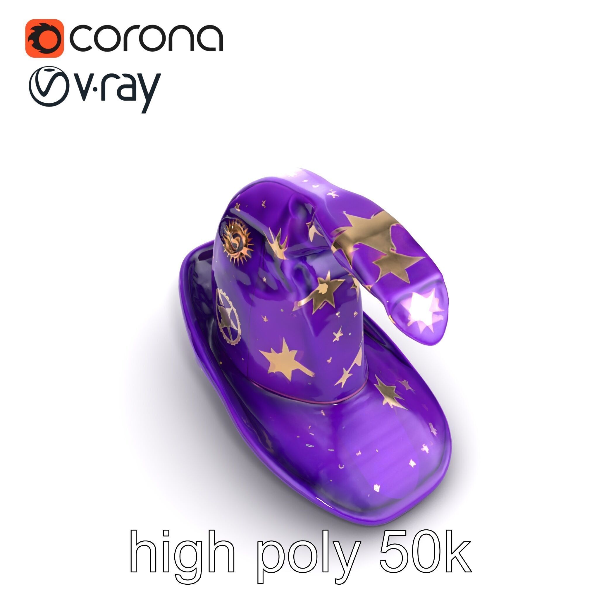 Mystical Magicians Hat model pack Low-poly 3D model_15