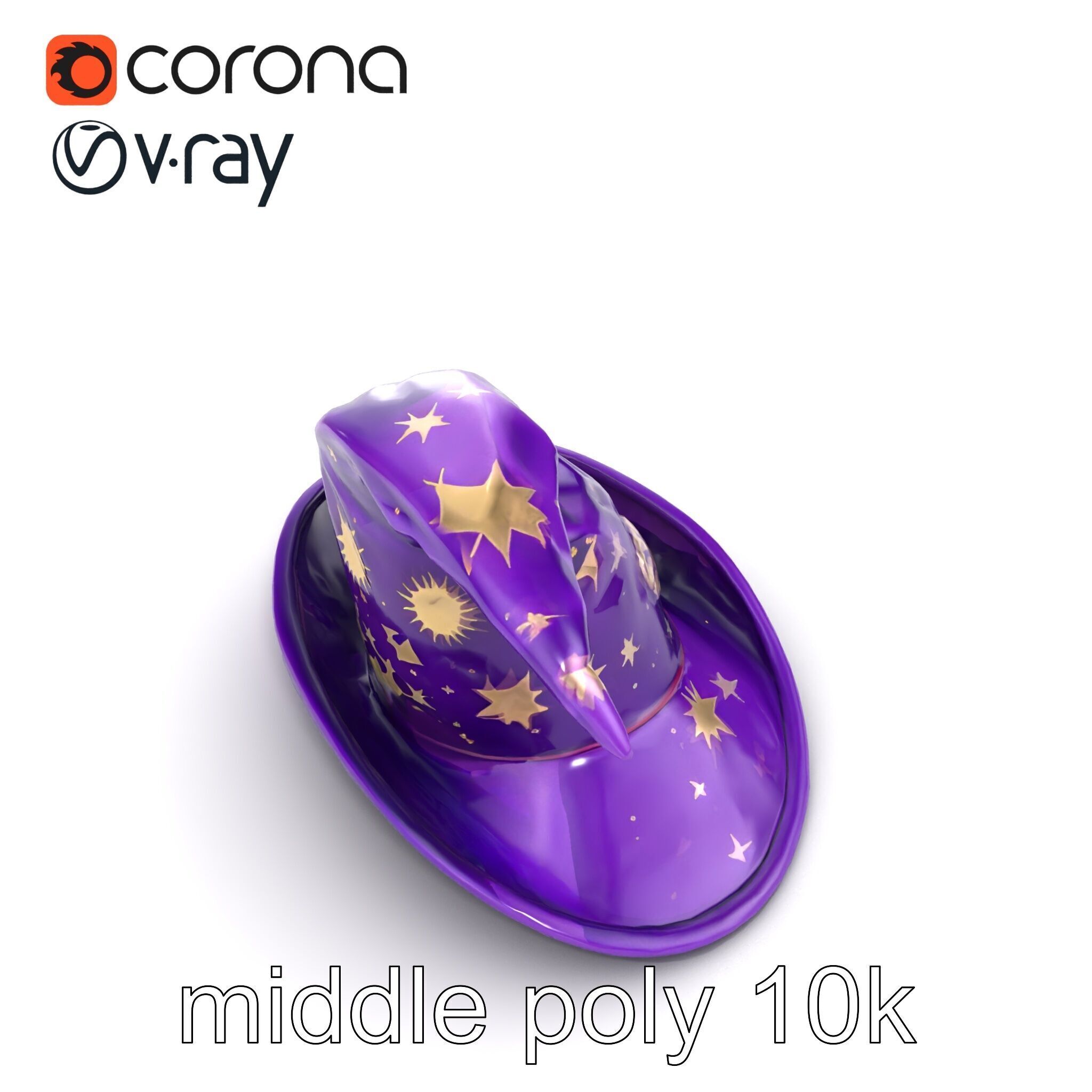 Mystical Magicians Hat model pack Low-poly 3D model_14