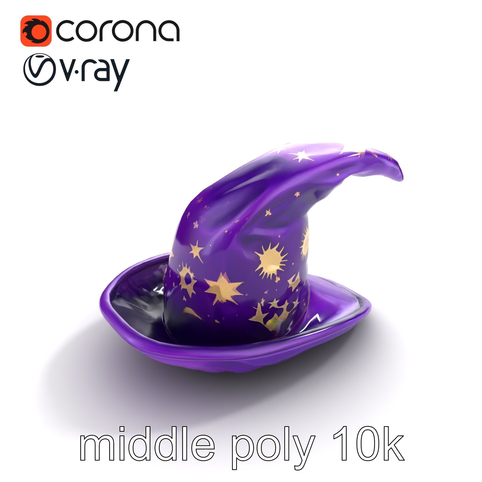 Mystical Magicians Hat model pack Low-poly 3D model_8