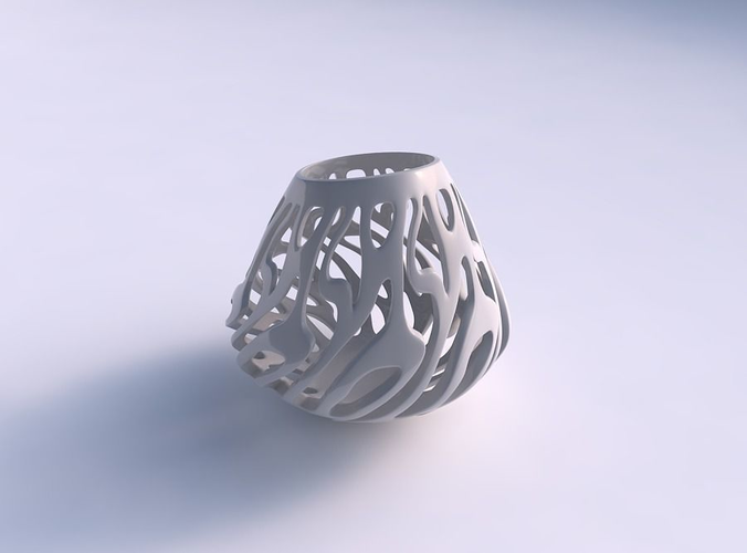 Bowl with twisted smooth cuts long top 3D print model