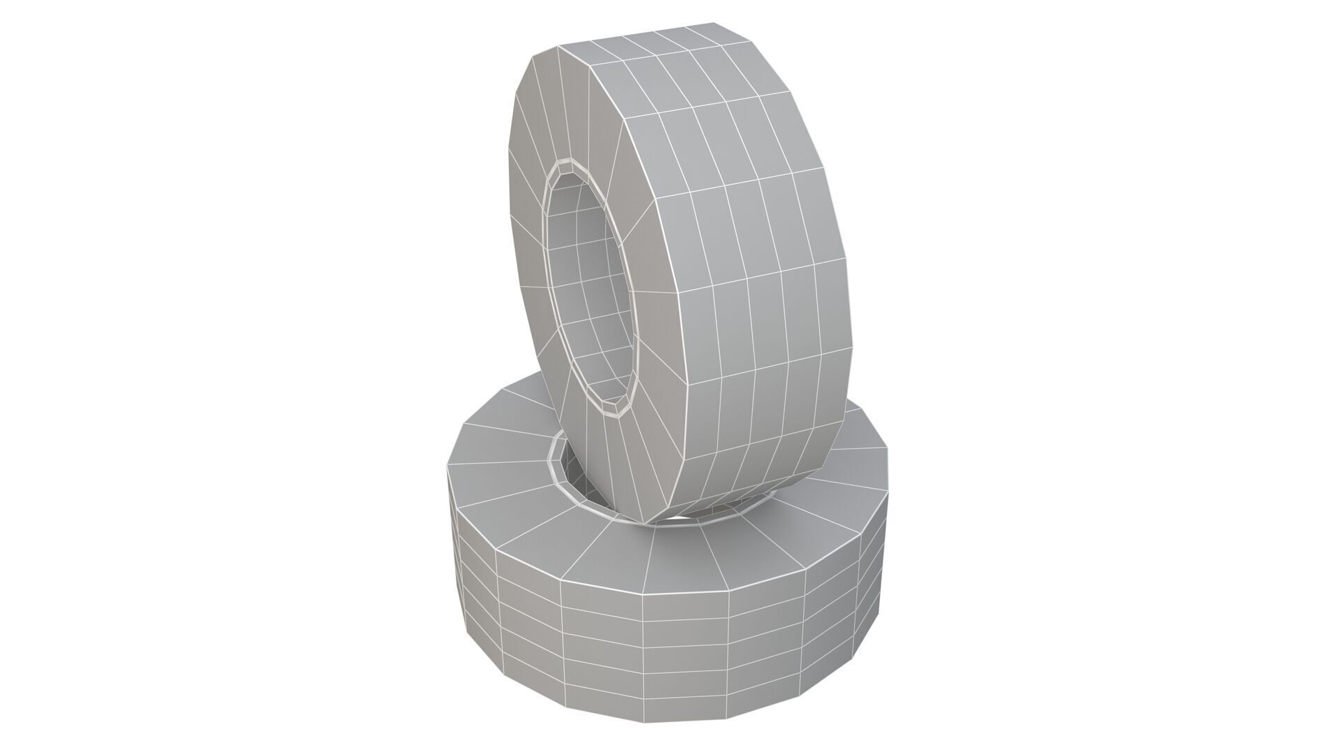 blue Barricade Tape 3D model_8