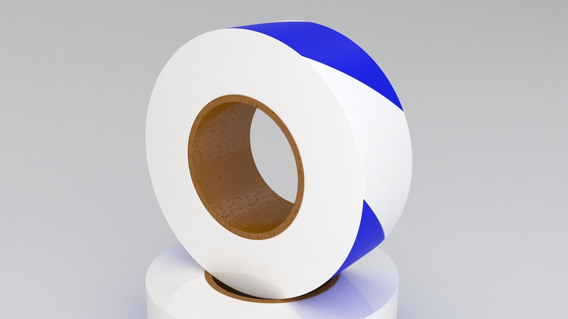 blue Barricade Tape 3D model_3