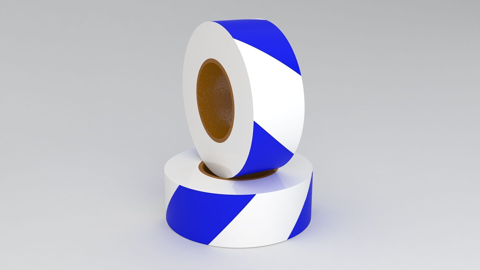 blue Barricade Tape 3D model_2