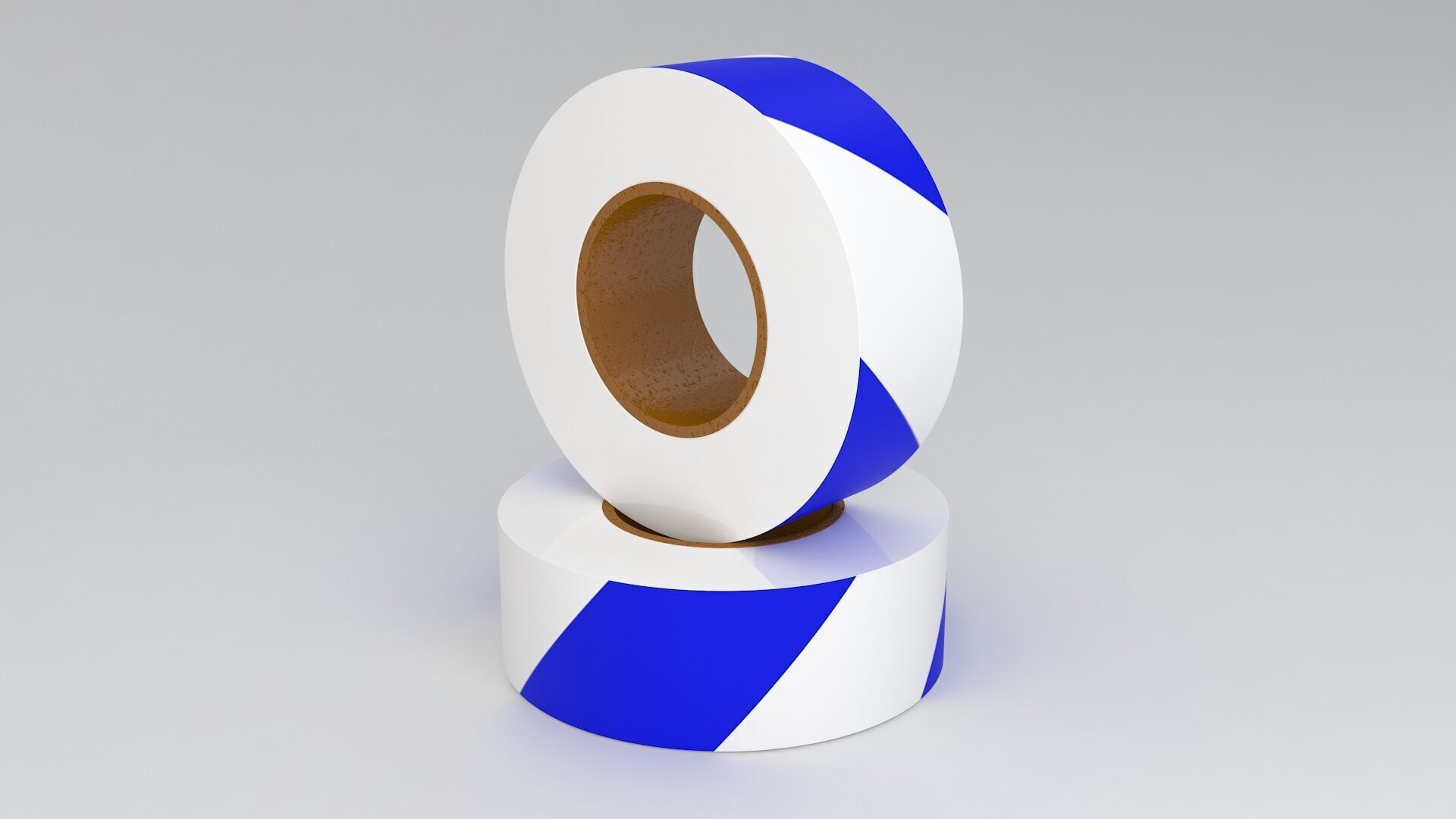 blue Barricade Tape 3D model_1