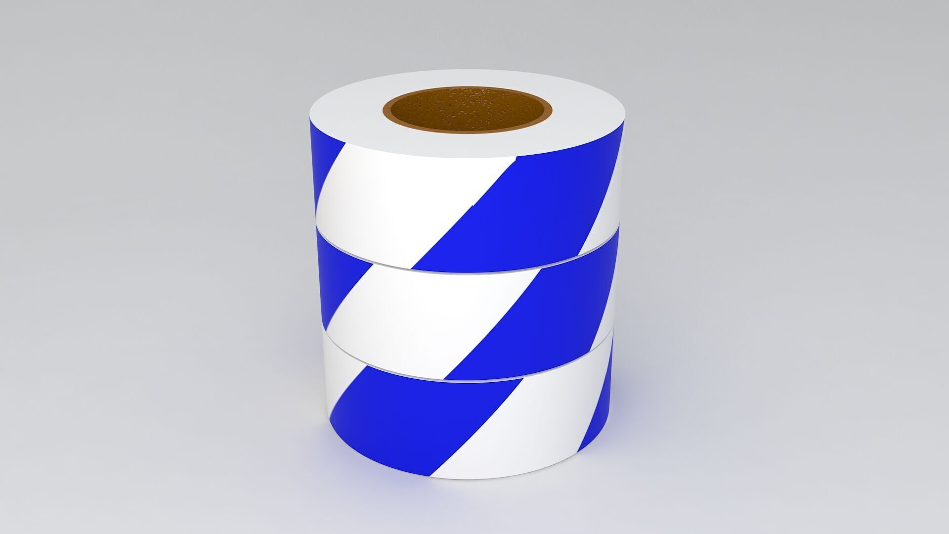 blue Barricade Tape 3D model_6