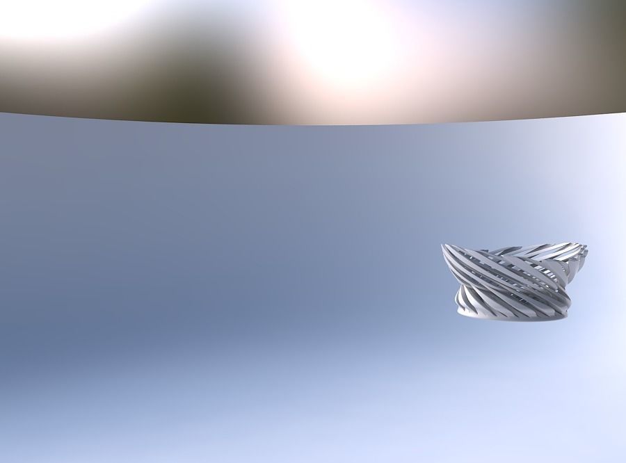 Bowl with twisted sharp muscle structure twisted and streched... 3D print model_4