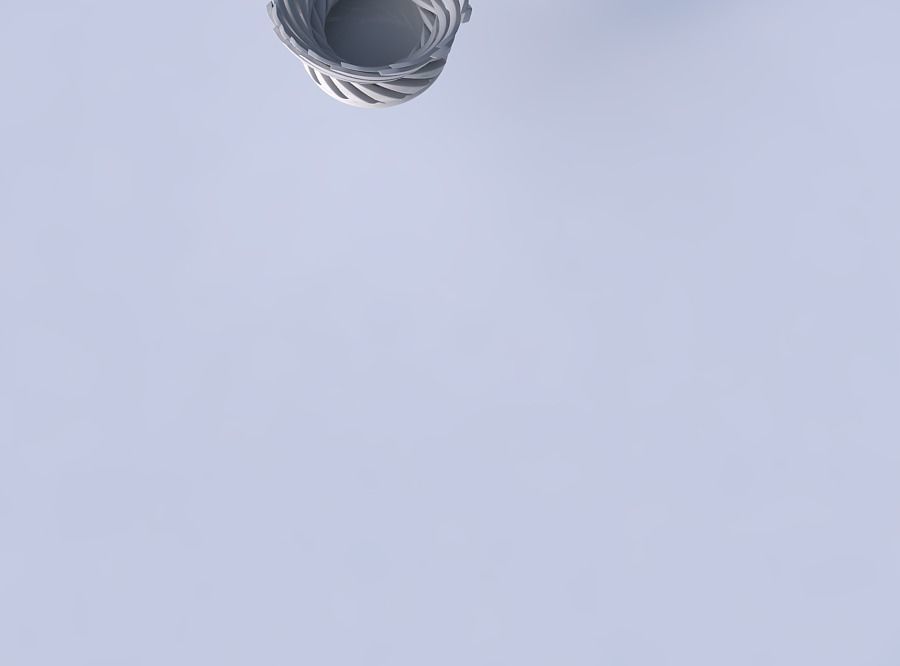 Bowl with twisted sharp muscle structure twisted and streched... 3D print model_2