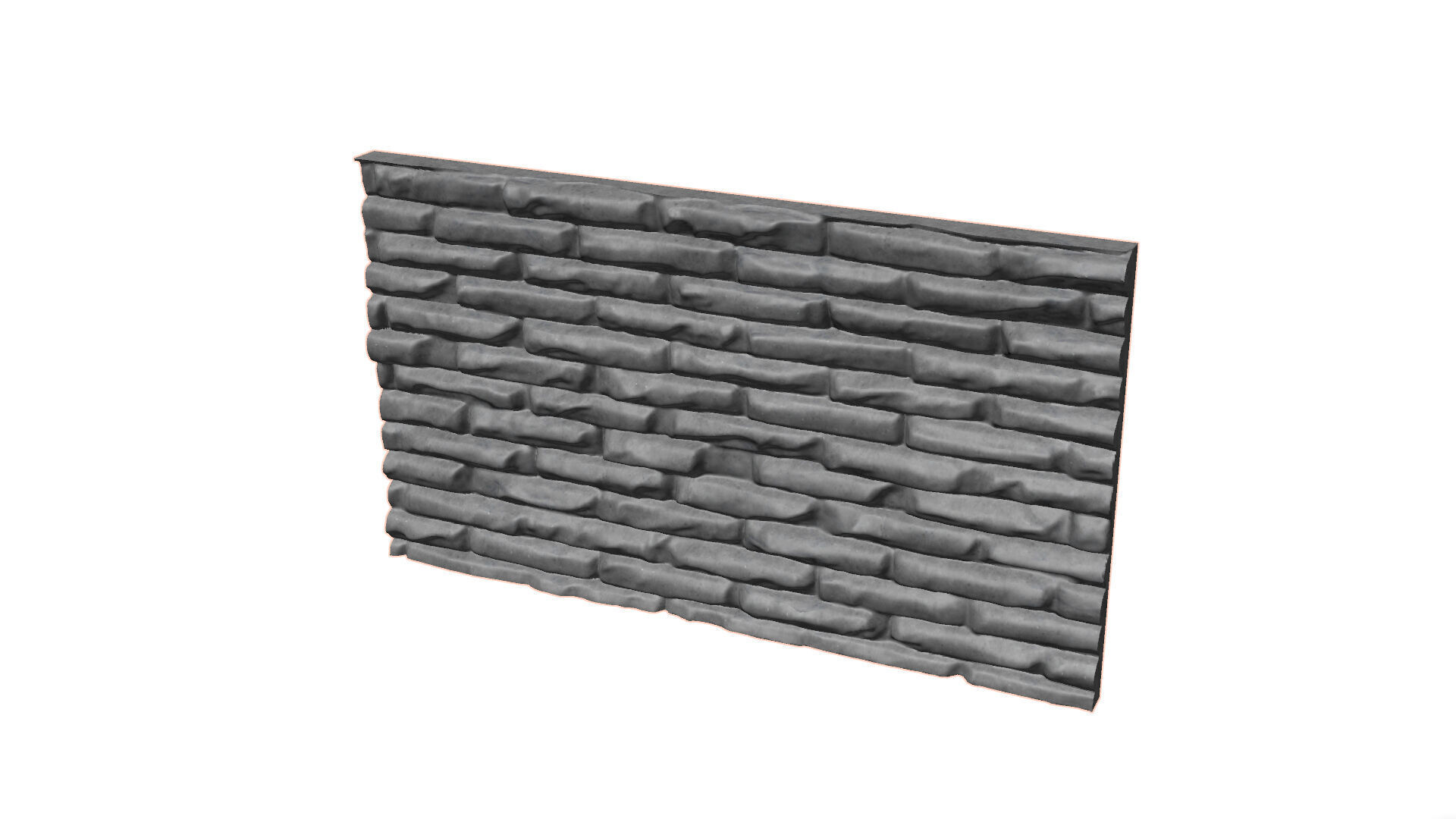 Stone wall 16 3D model_4