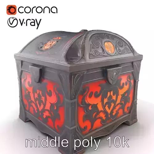 Enchanted Chest with Decorative Patterns and Glow model pack