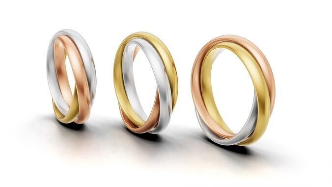Cartier Trinity Ring Small Model Original Sizes 3D print model