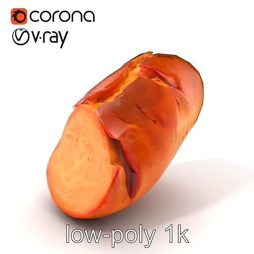 Realistic Leberkse Loaf D Model Pack Low-poly 3D model 5