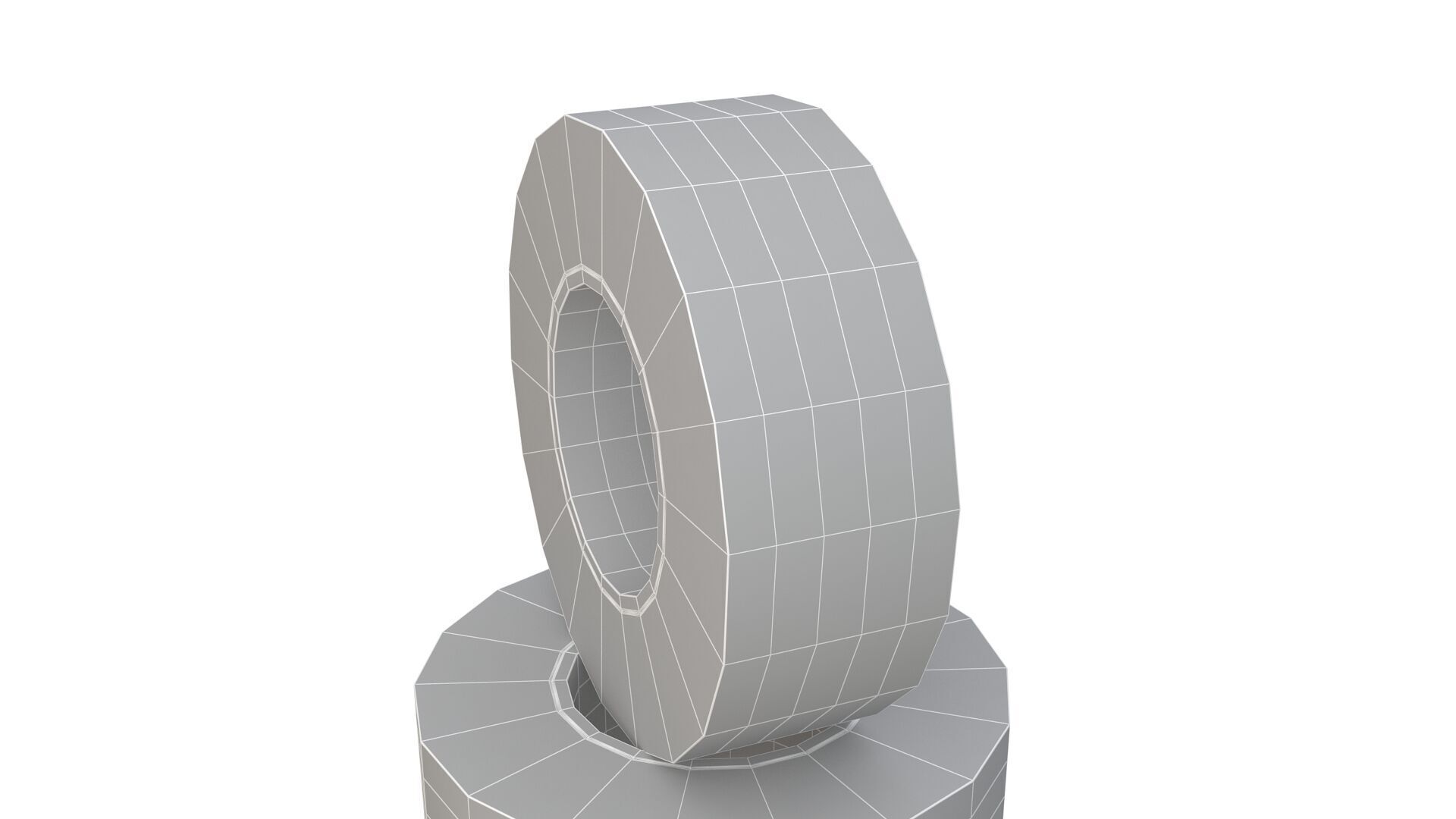 Green Barricade Tape 3D model_10