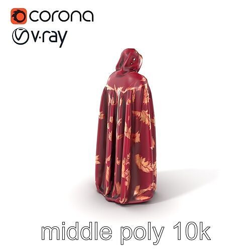 Royal Mage Cloak Bronze Leaf pattern model pack Low-poly 3D model