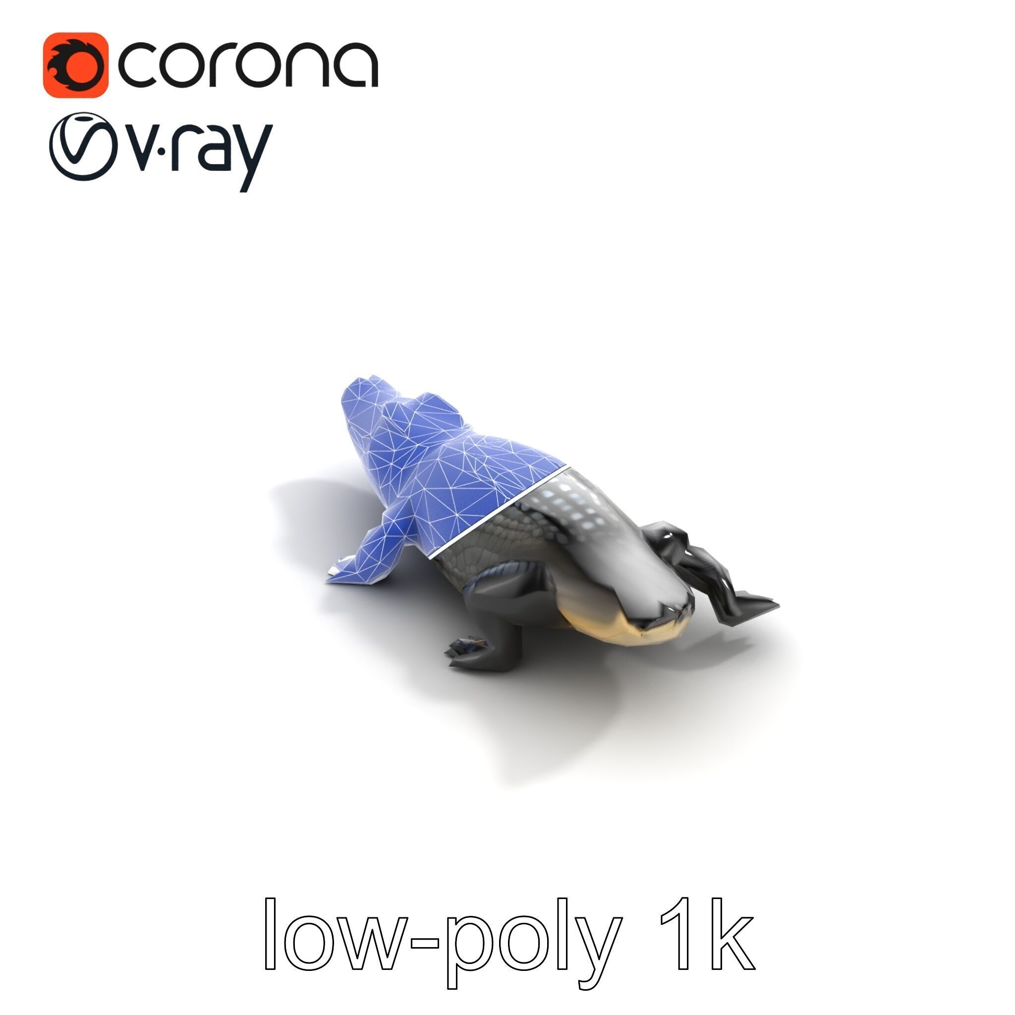 American Alligator D Model Pack with Detailed Textures Low-poly 3D model_13