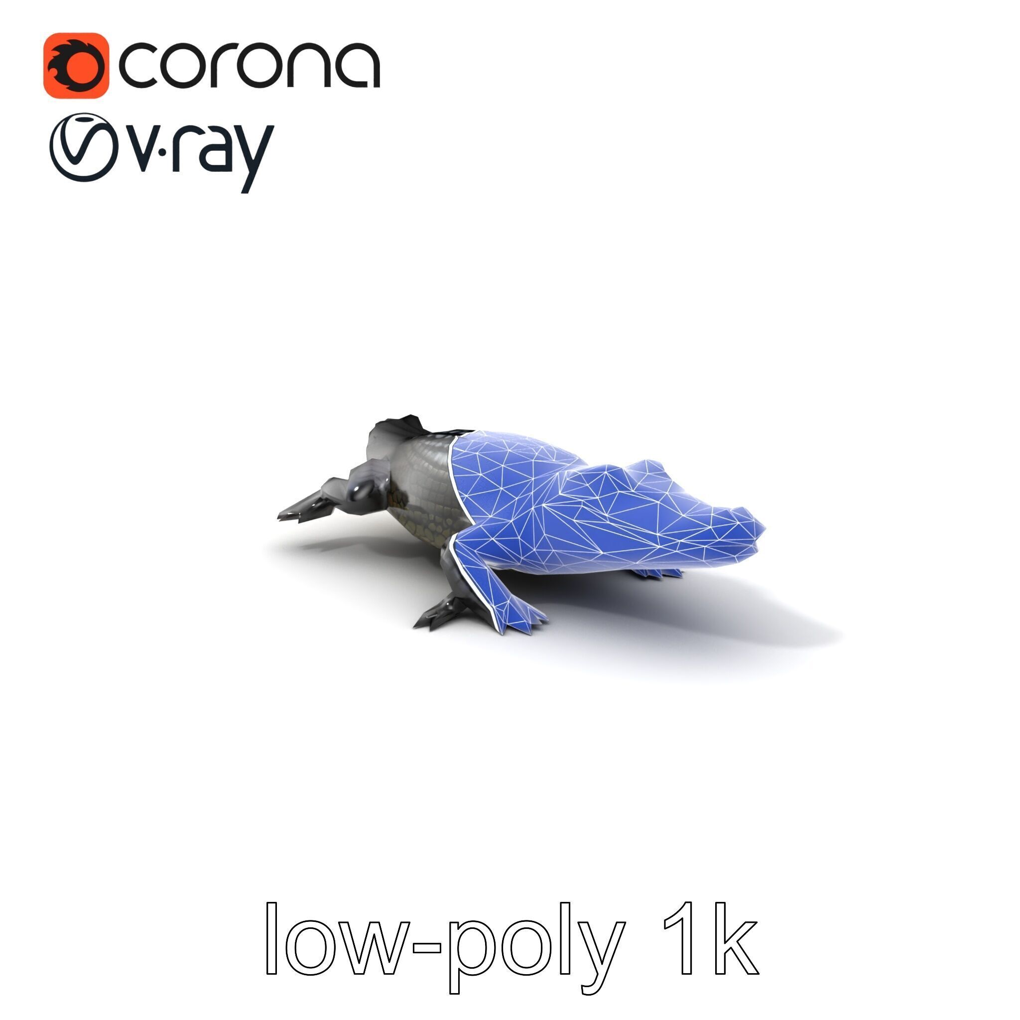 American Alligator D Model Pack with Detailed Textures Low-poly 3D model_7