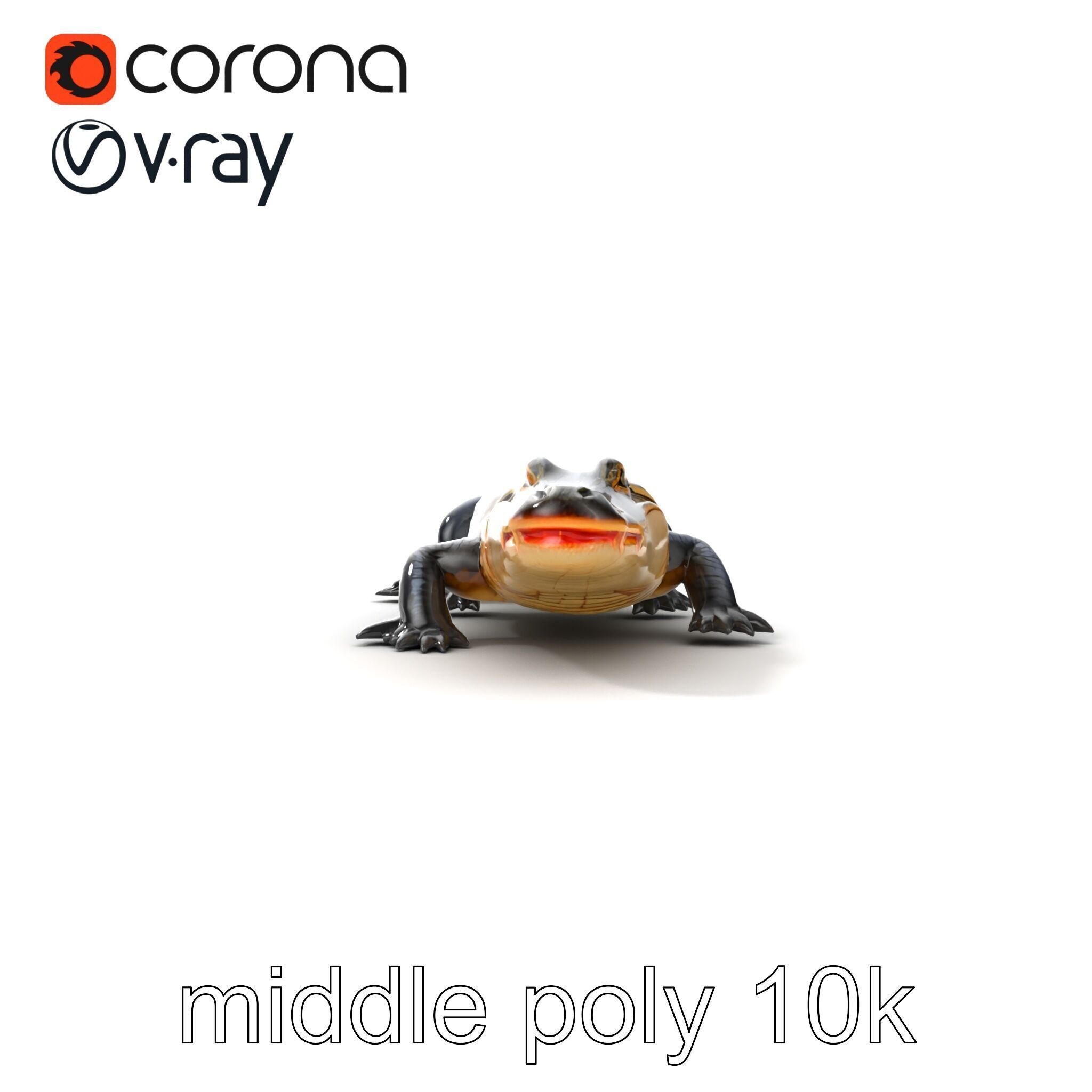 American Alligator D Model Pack with Detailed Textures Low-poly 3D model_14