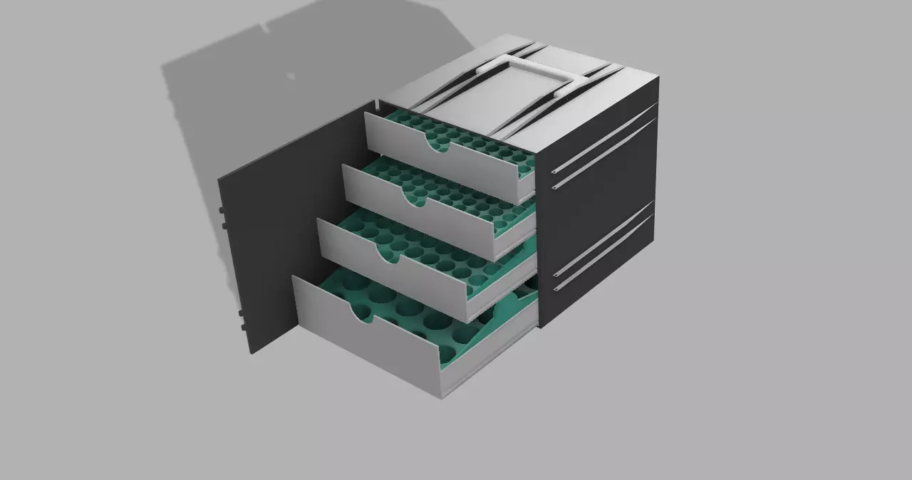 Storage box for 3 10 30 ml vials 3D print model_0