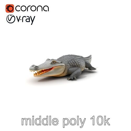Crocodile Resting Realistic Model Pack Low-poly 3D model