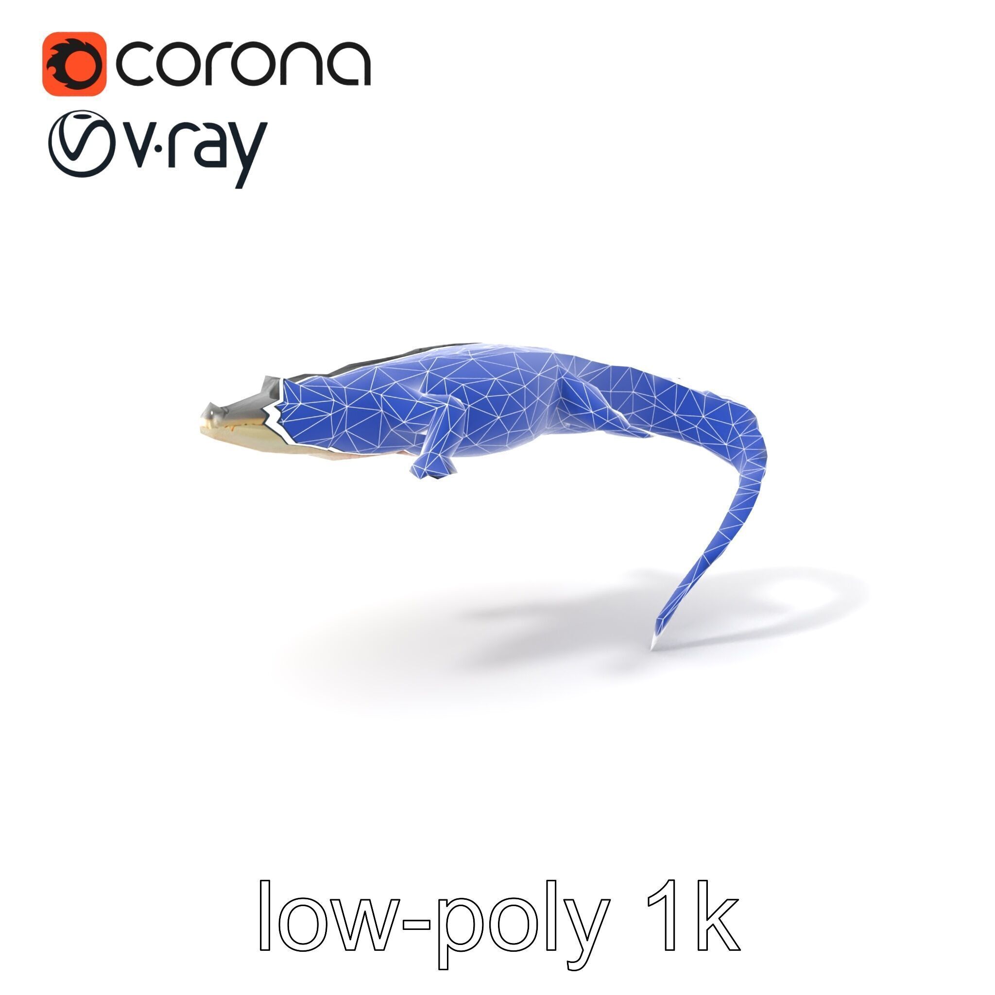 Nile Crocodile Detailed Scale Model Pack Low-poly 3D model_7