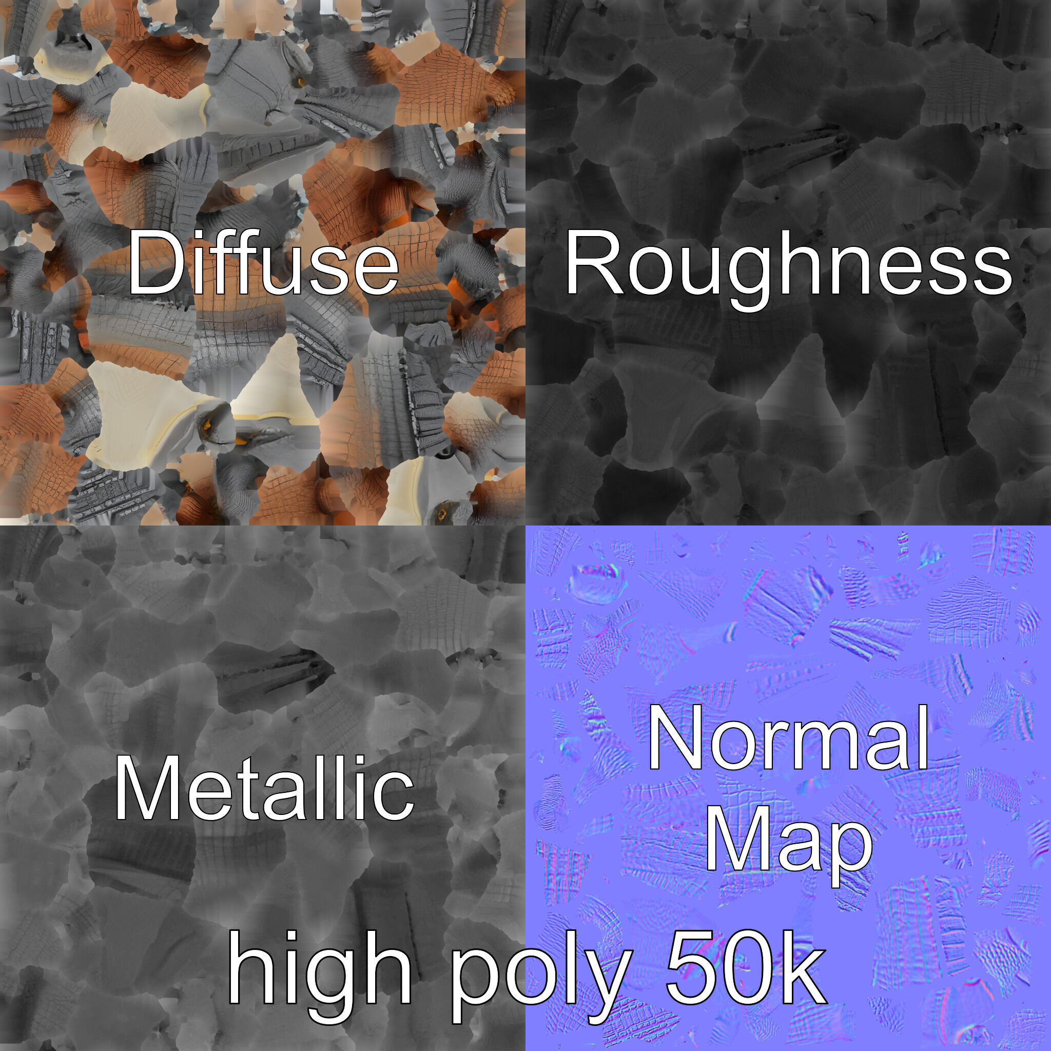 Nile Crocodile Detailed Scale Model Pack Low-poly 3D model_3