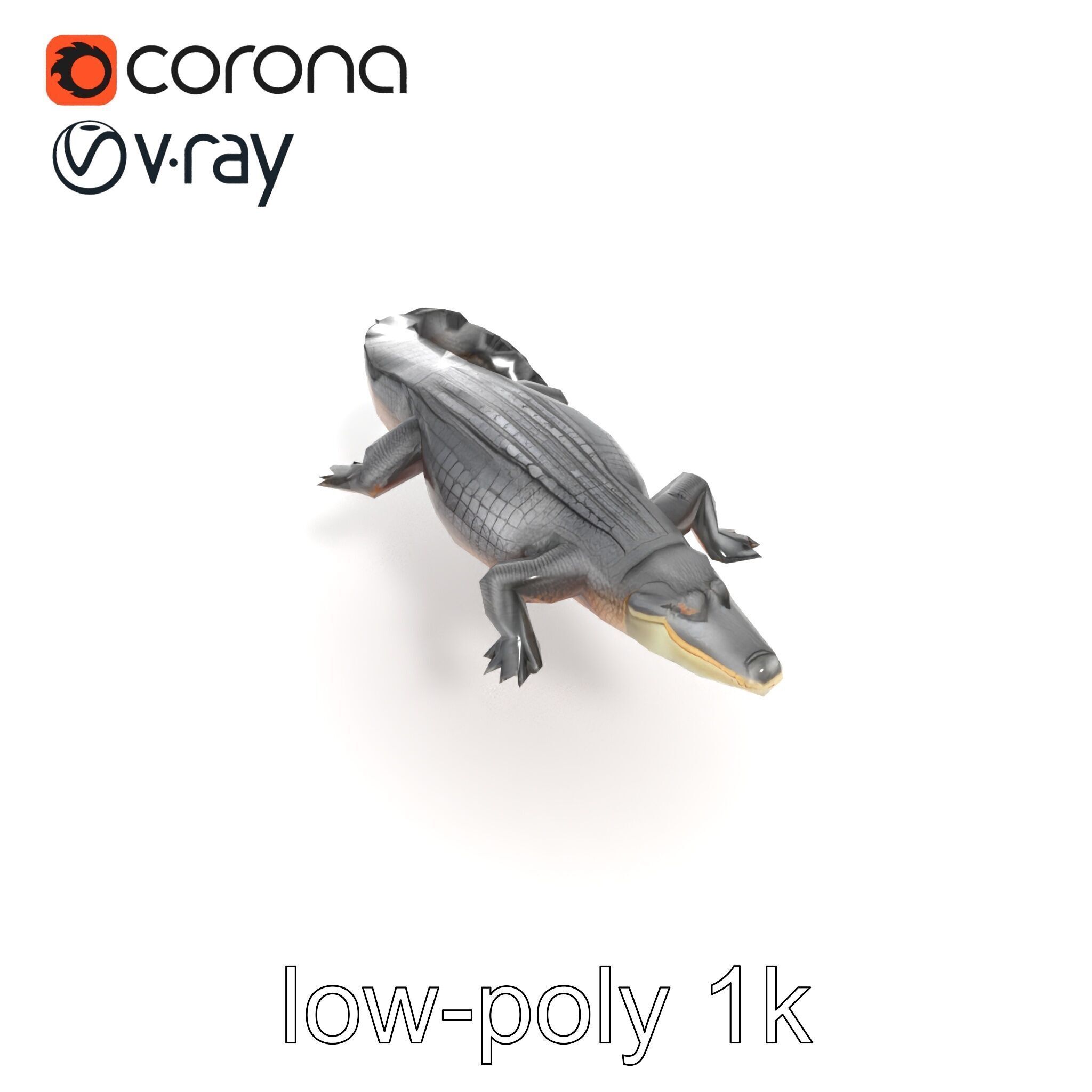 Nile Crocodile Detailed Scale Model Pack Low-poly 3D model_16