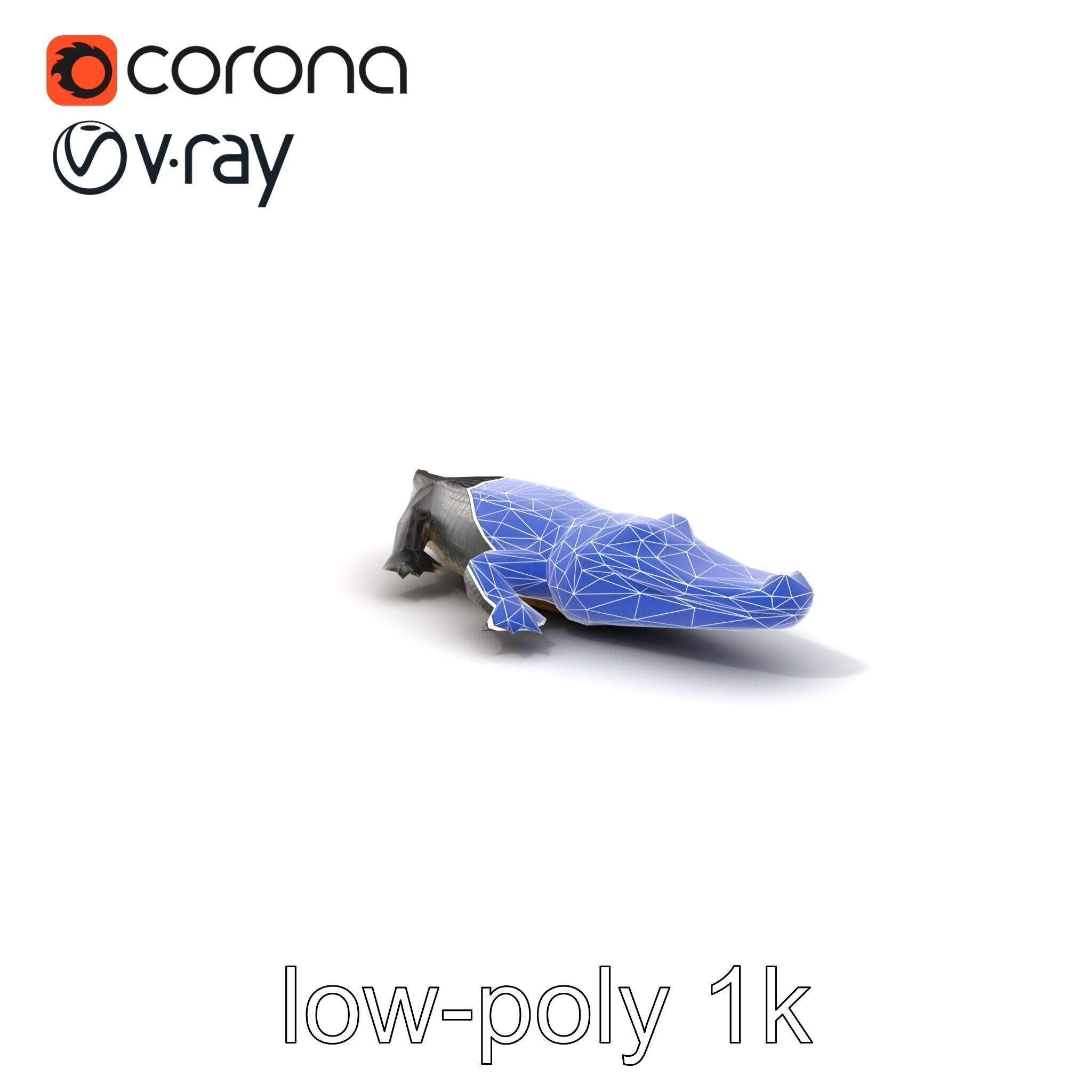 Chinese Alligator Detailed Scale Texture model pack Low-poly 3D model_7