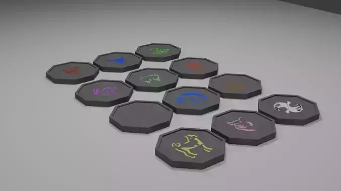 Jackie chan adventures 12 Talismans  Low-poly 3D model