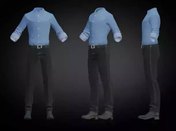 Male clothing shirts and pants Stylised lowpoly