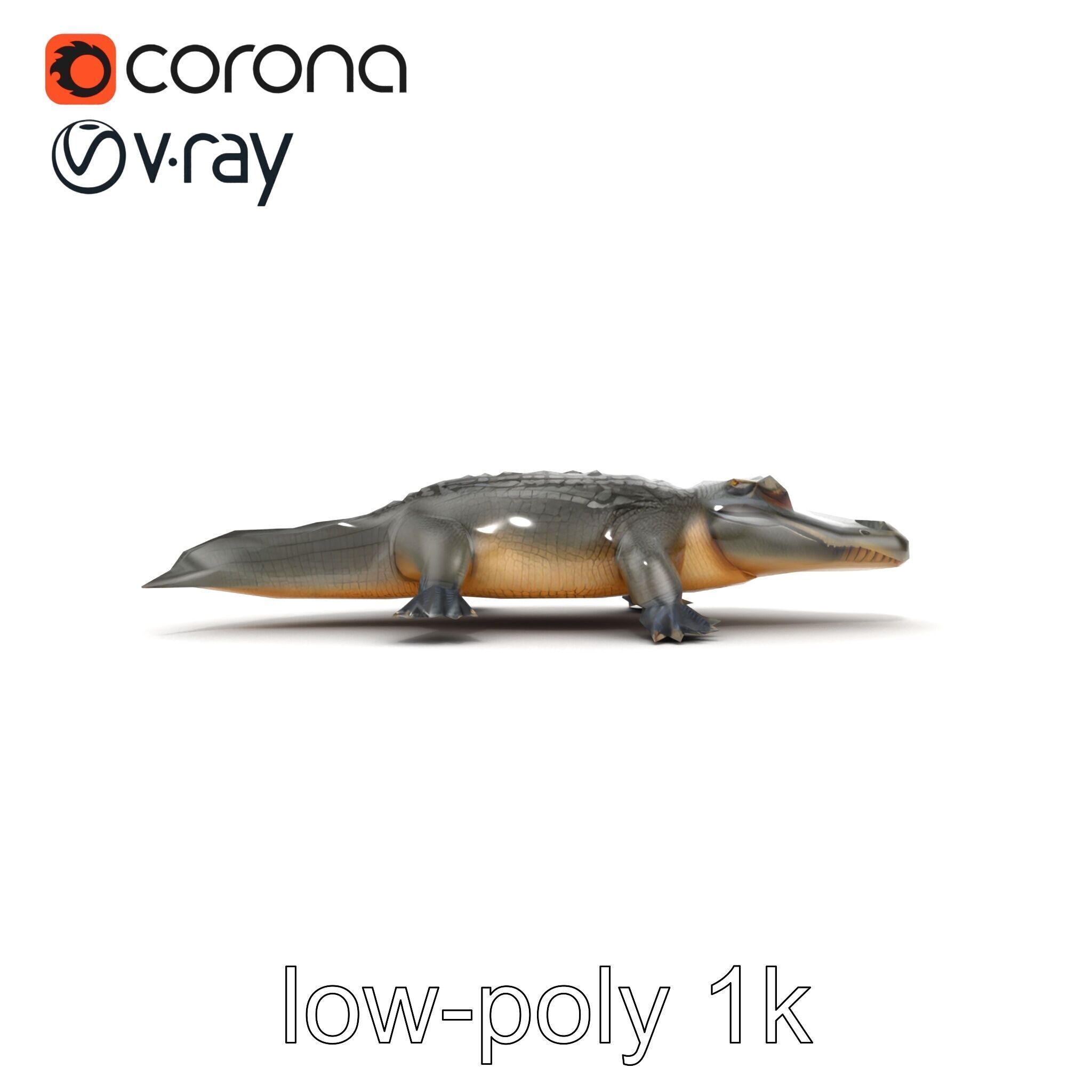 Colossal Saltwater Crocodile Sculpture model pack Low-poly 3D model_22