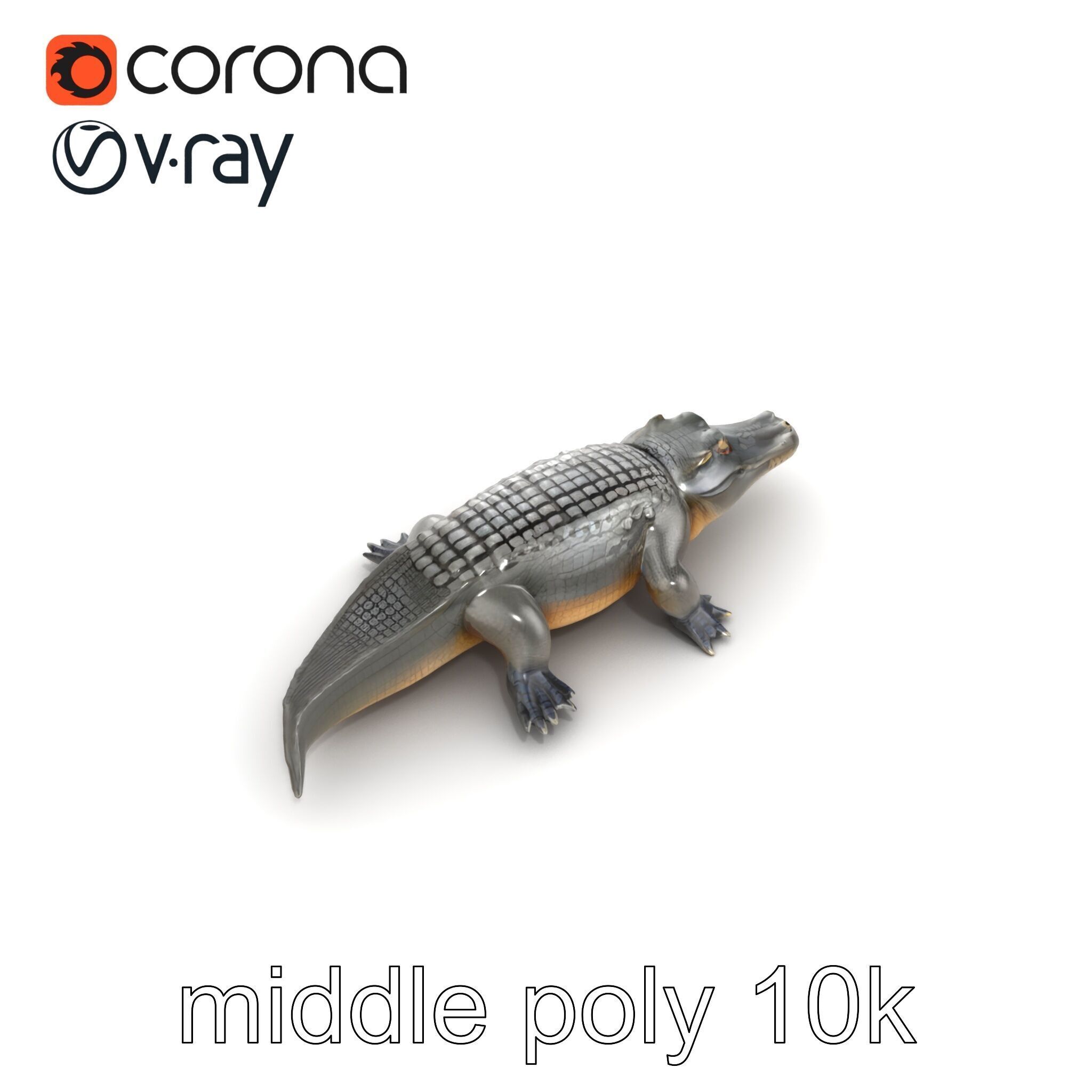 Colossal Saltwater Crocodile Sculpture model pack Low-poly 3D model_23