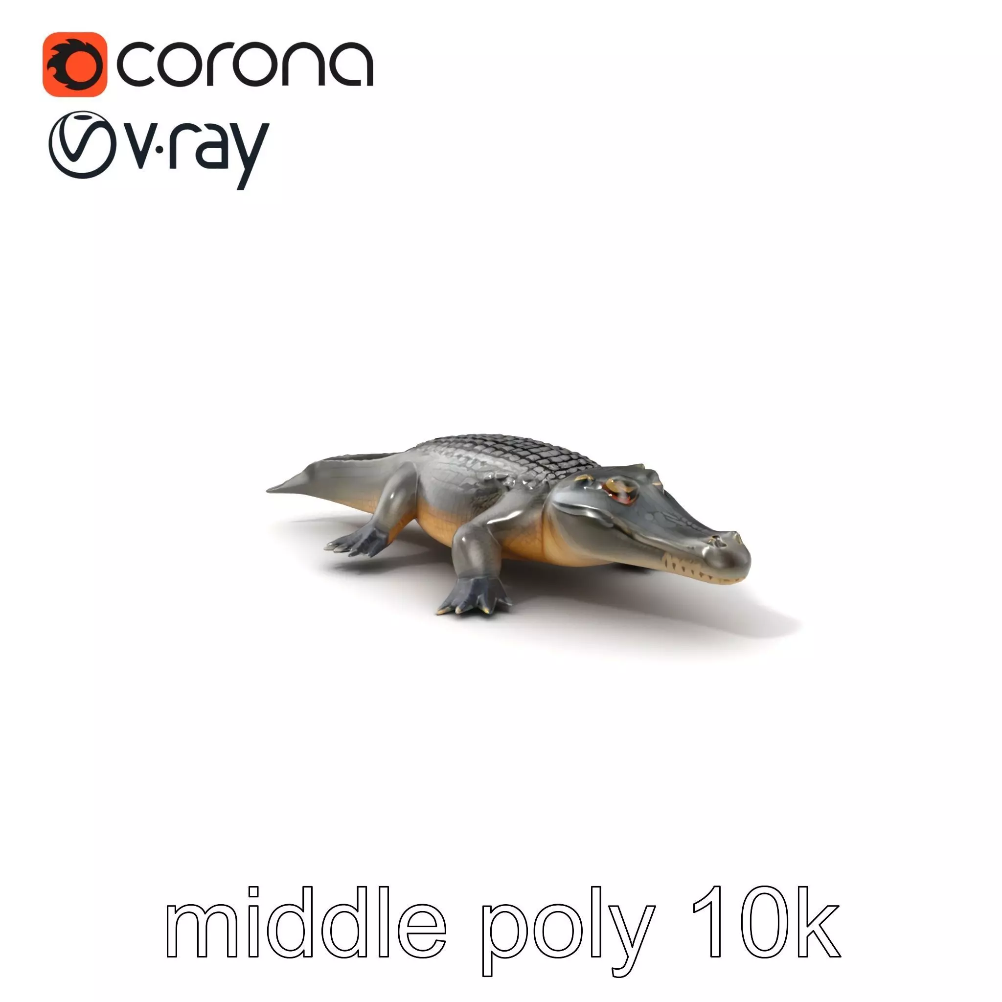 Colossal Saltwater Crocodile Sculpture model pack Low-poly 3D model_0