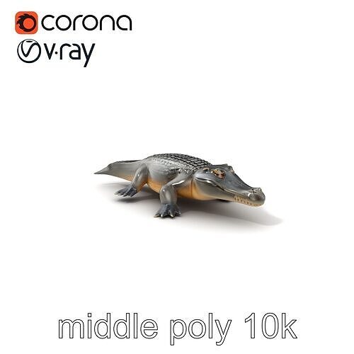 Colossal Saltwater Crocodile Sculpture model pack Low-poly 3D model