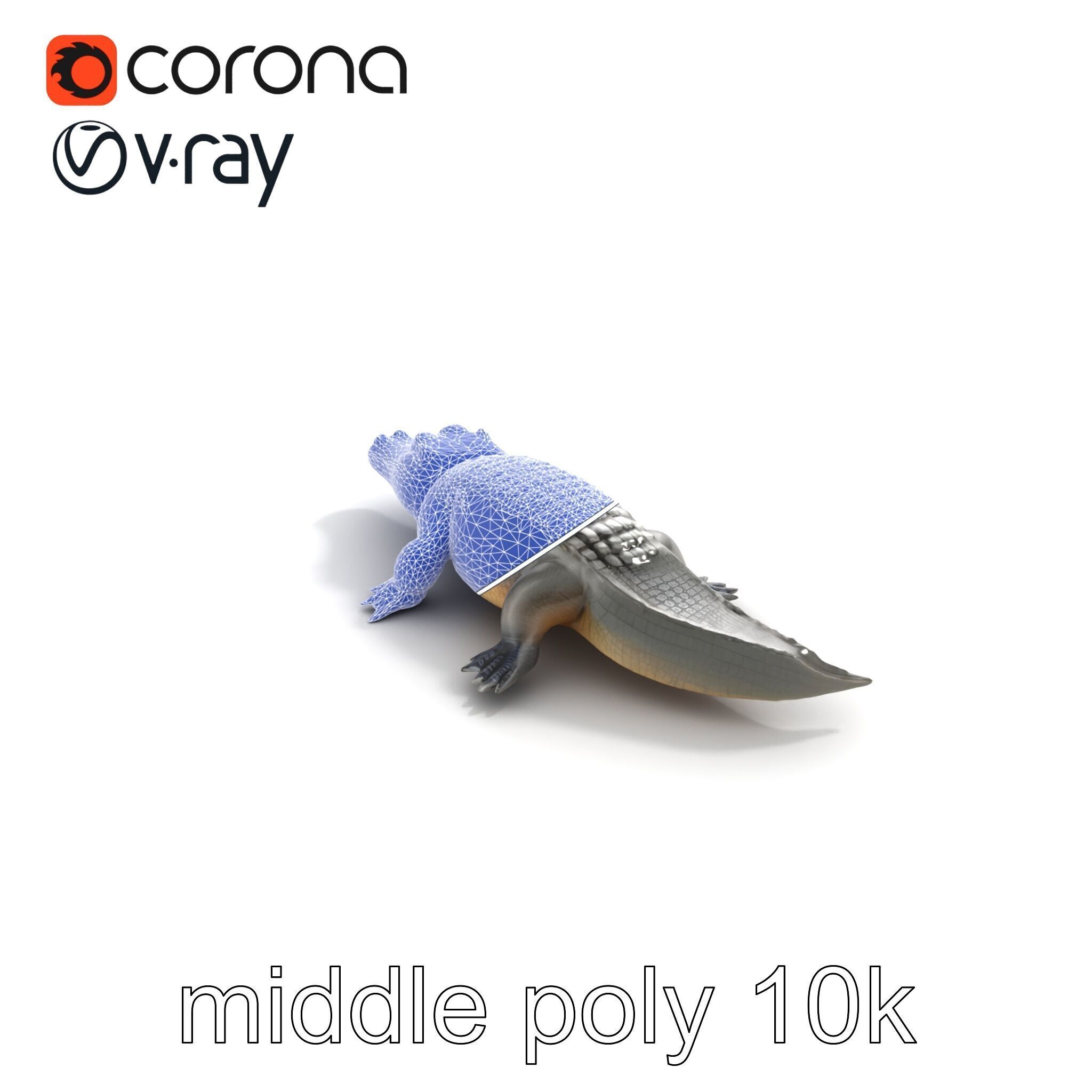 Colossal Saltwater Crocodile Sculpture model pack Low-poly 3D model_32