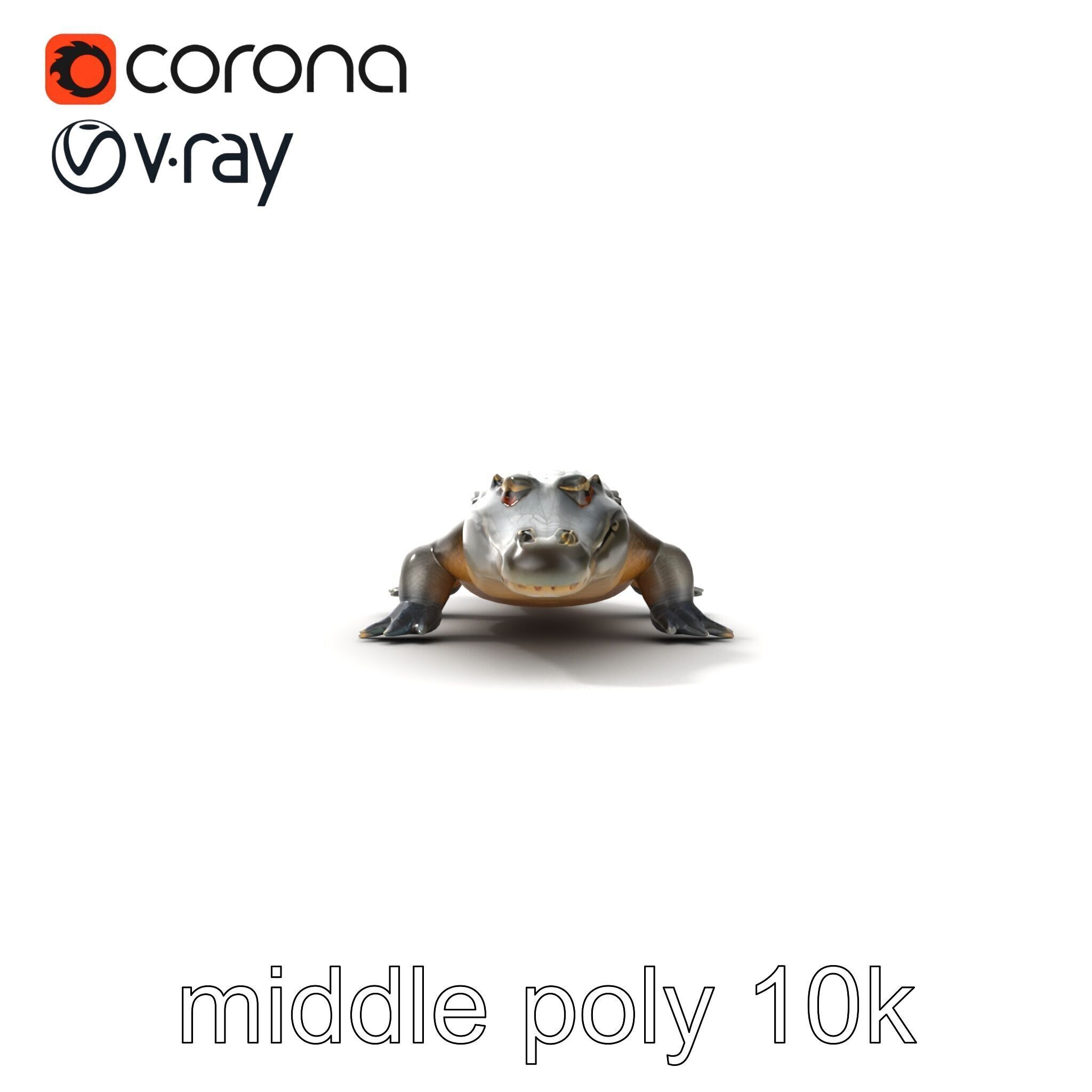 Colossal Saltwater Crocodile Sculpture model pack Low-poly 3D model_16