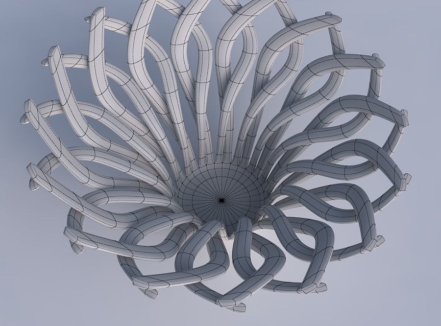 Bowl with twisted muscle structure squeezed with streched top... 3D print model_6