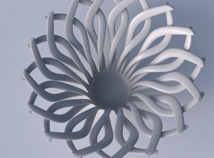 Bowl with twisted muscle structure squeezed with streched top... 3D print model_2